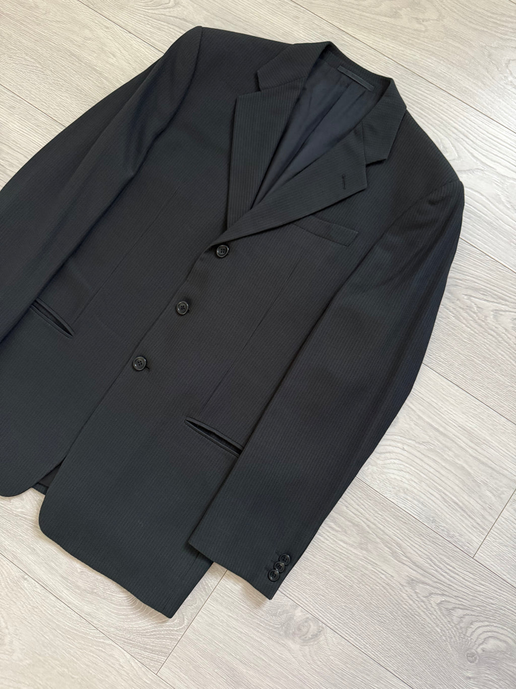 Armani 1990s 3B Draped Woven Wool Pleated Suit - Size L Jacket / 34" Waist