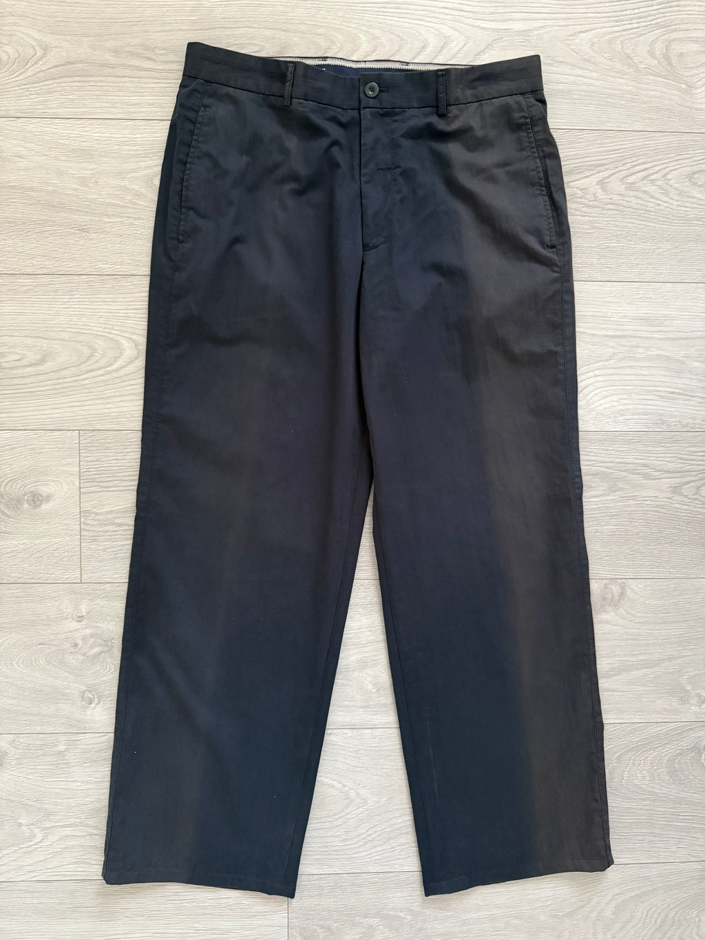 Armani 2000s Sunfaded Cotton Navy Pants - Size 36" Waist