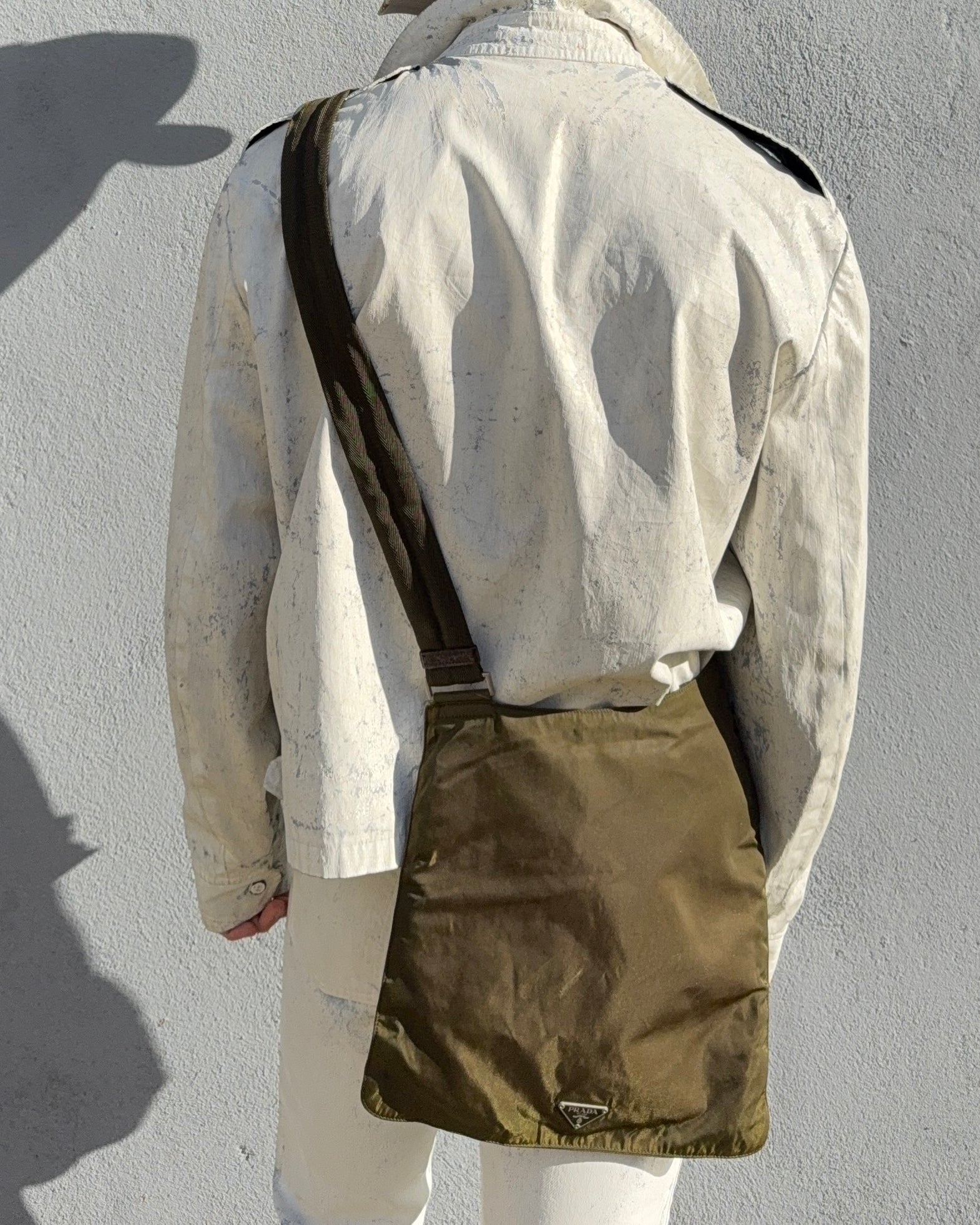 Prada Mainline Vintage Vela Nylon Plaque Logo Crossbody Bag