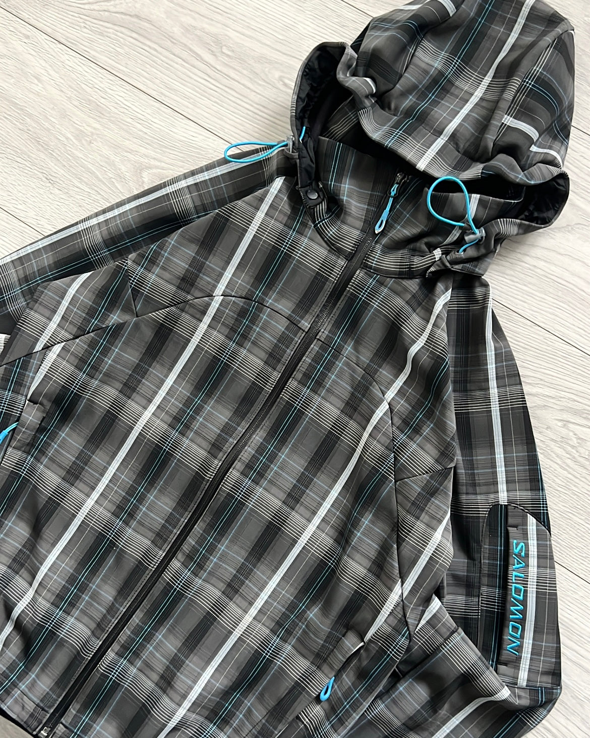 Salomon 00s Clima Pro Waterproof Softshell Grid Pattern Tech Jacket - Size S