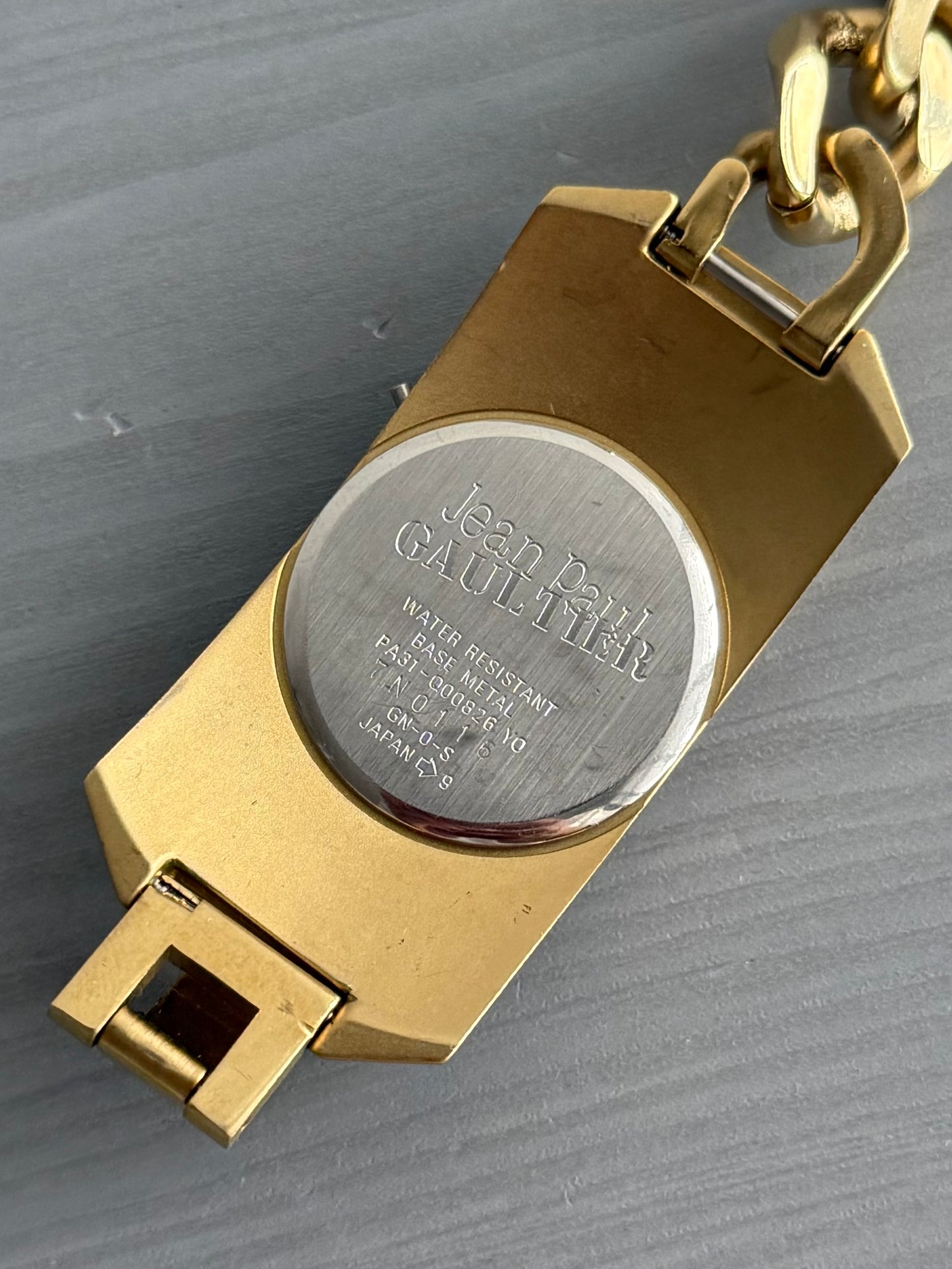 Jean Paul Gaultier 1990s Gold Colour Digital Technical Watch Bracelet