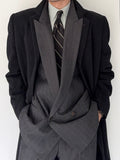 Armani 1990s Charcoal Grey Wool Over Coat - Size M