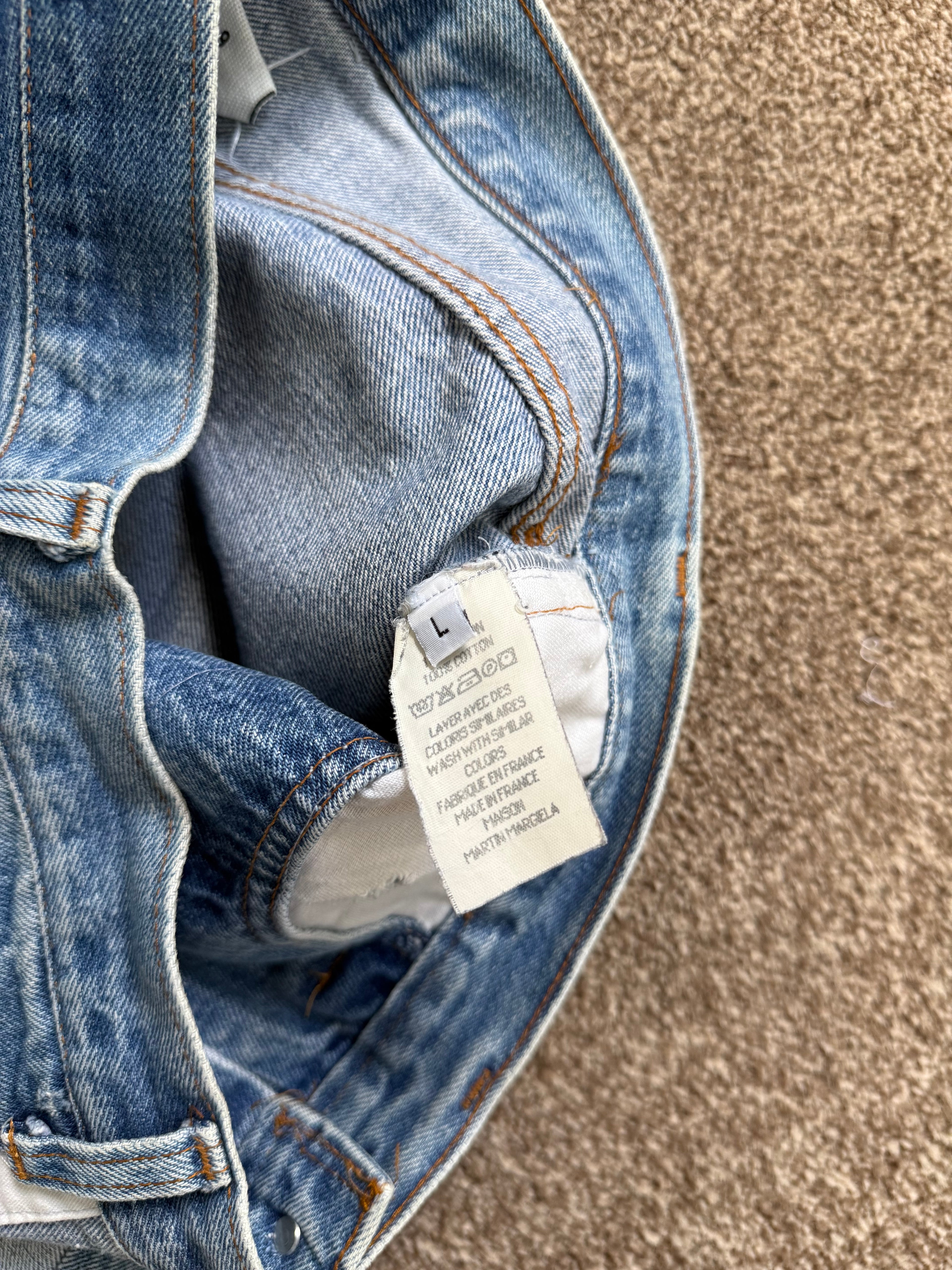 Maison Martin Margiela Artisanal Line (0) AW2004 Re-Worked Inverted Denim Jeans - Size 30" Waist