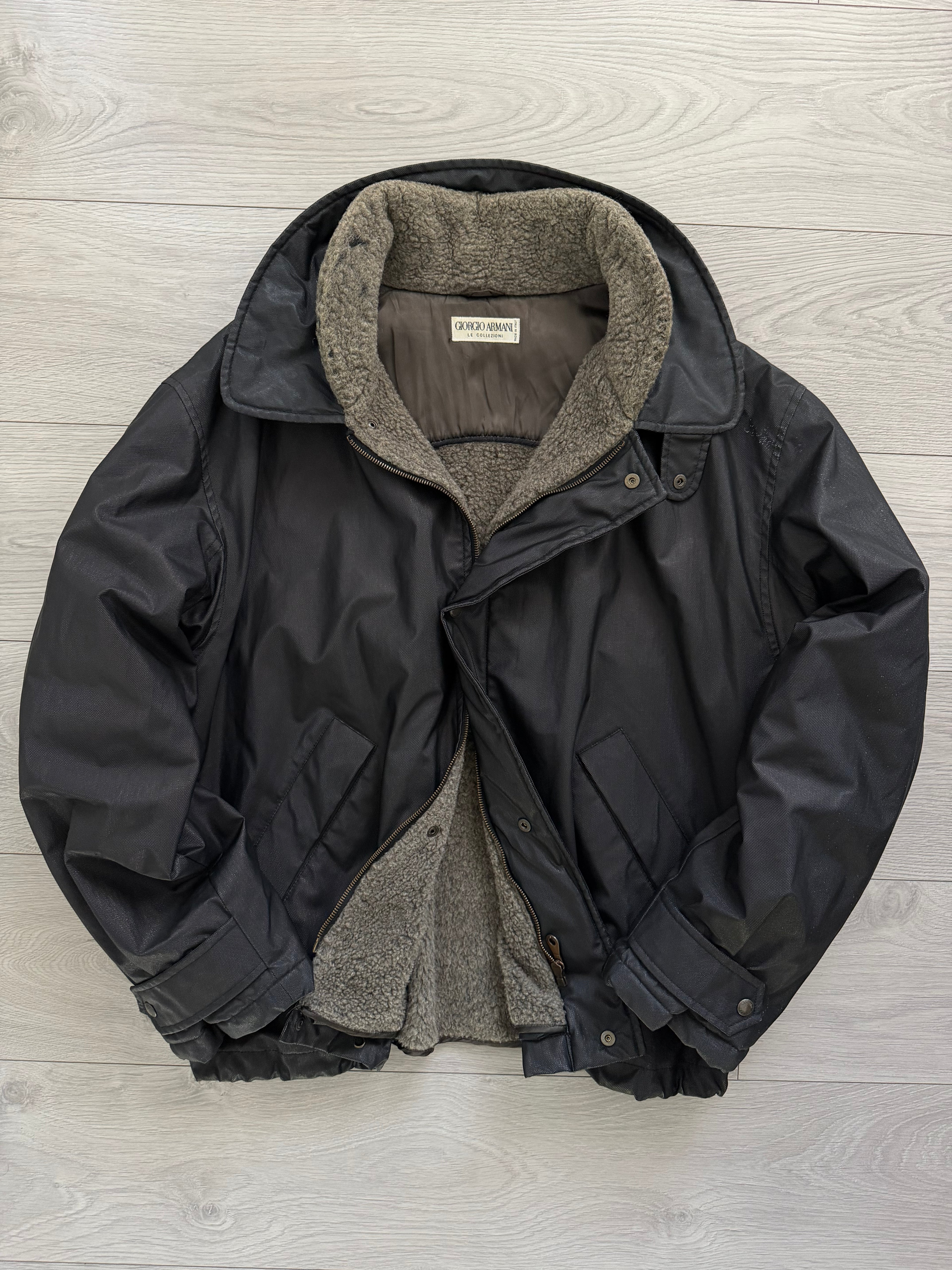 Giorgio Armani 1980s Wool Lined Military Jacket - Size L