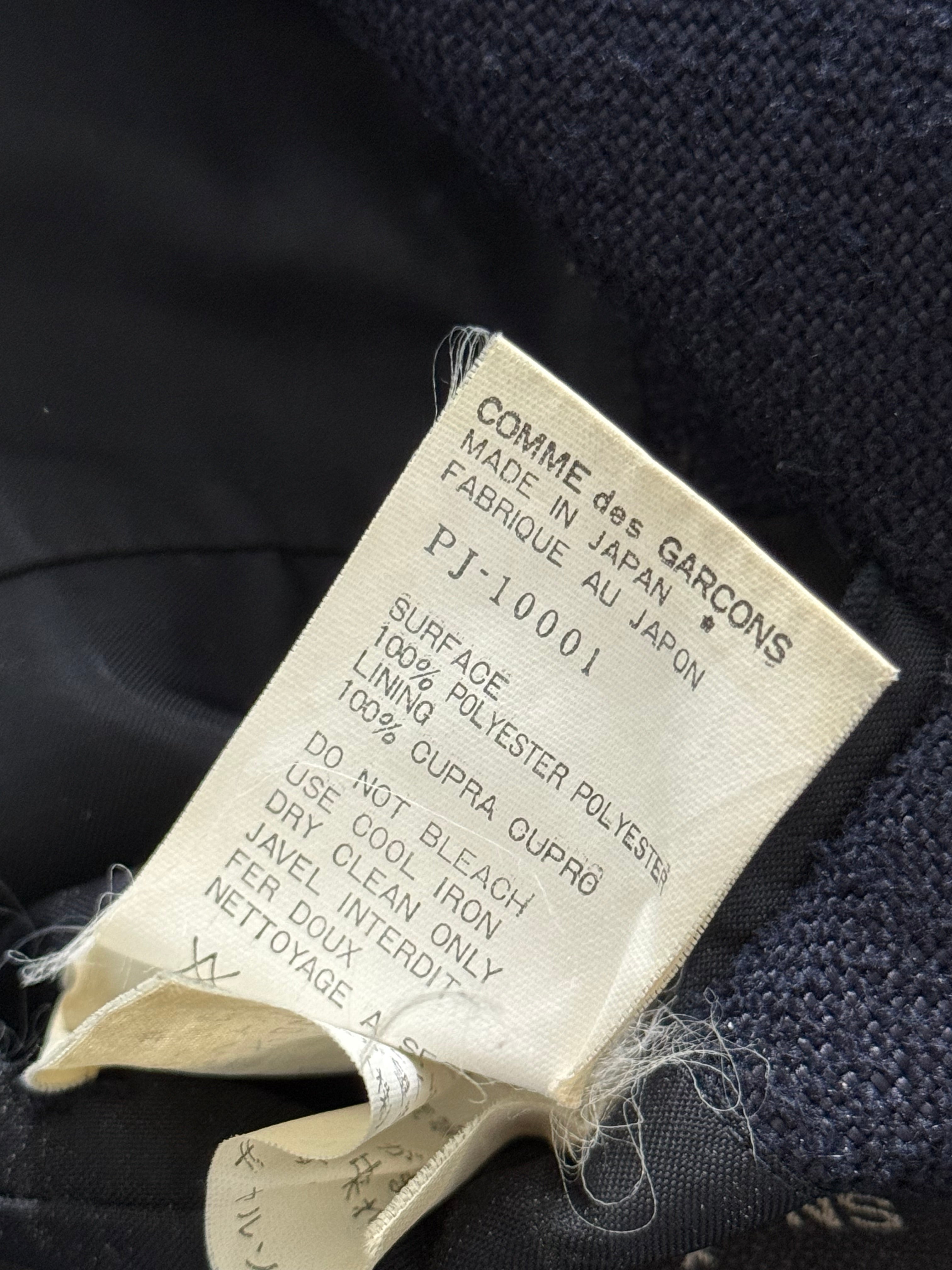 Comme Des Garcons Homme Plus SS1998 Structured Poly 'Pilled' Blue Suit - Size M Jacket / 32" Waist