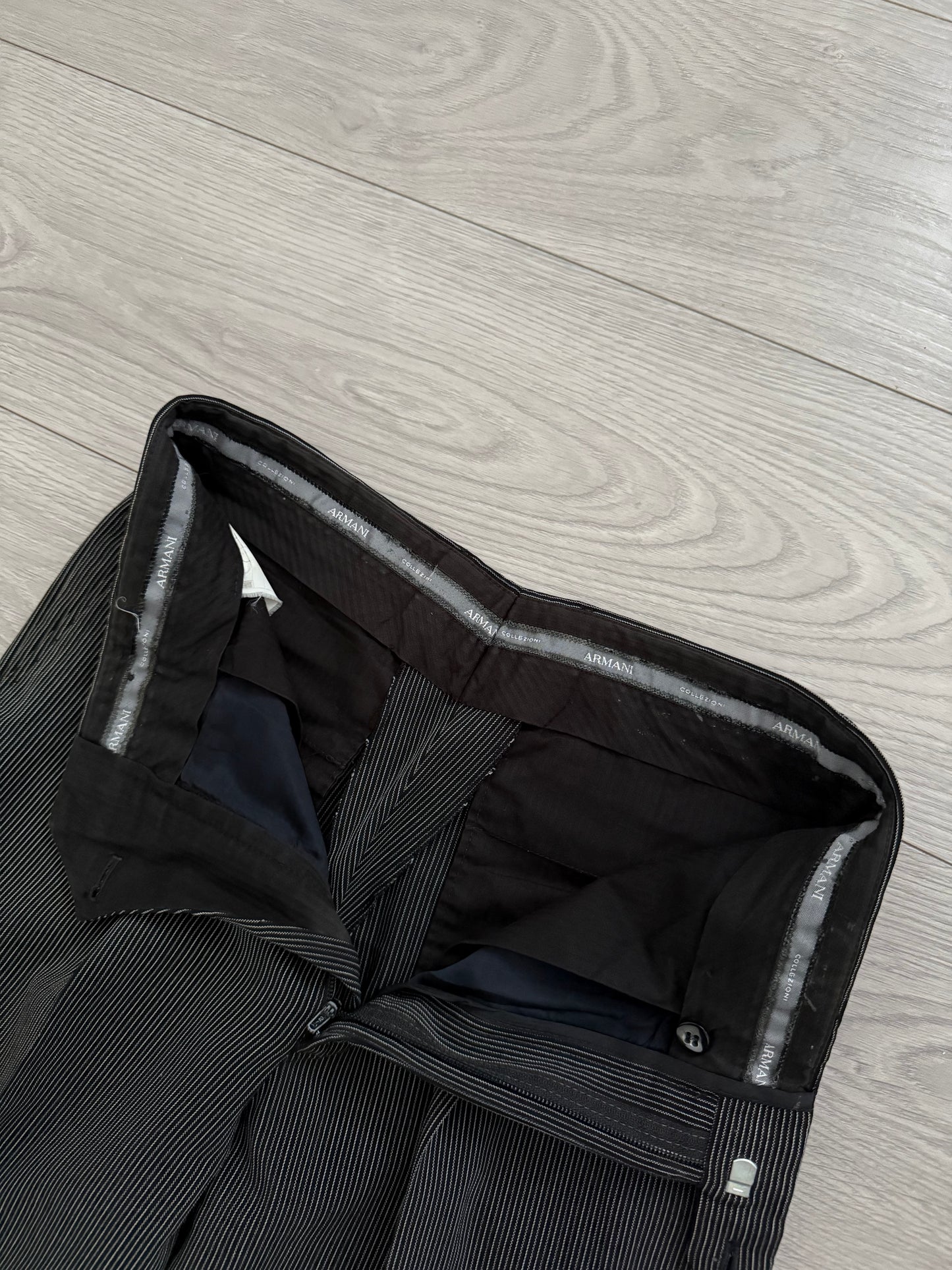 Armani 1990s Striped Wool Suit - Size S Jacket / 30" Waist