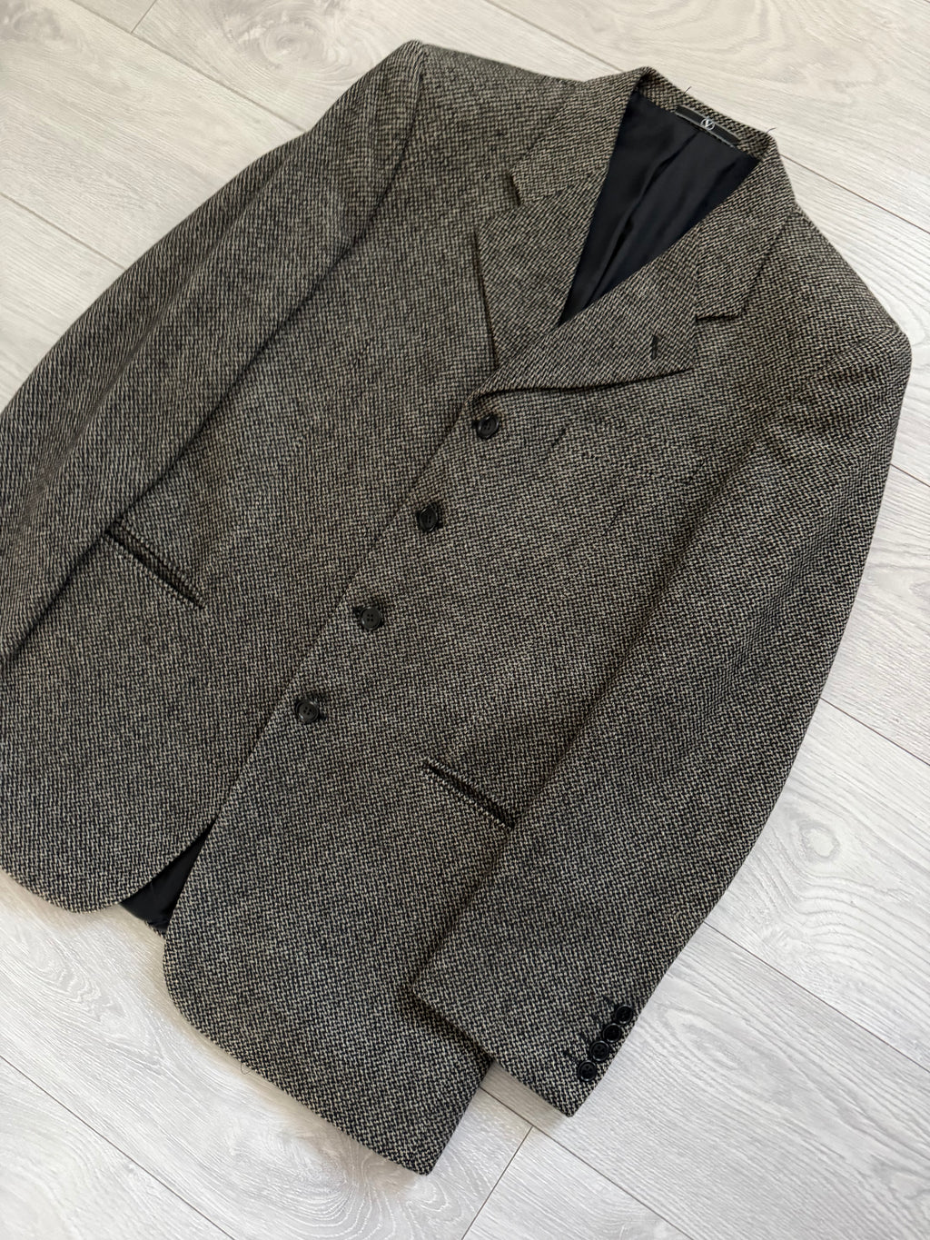 Valentino 1980s 4B Virgin Wool Textured Sport Jacket Blazer - Size L