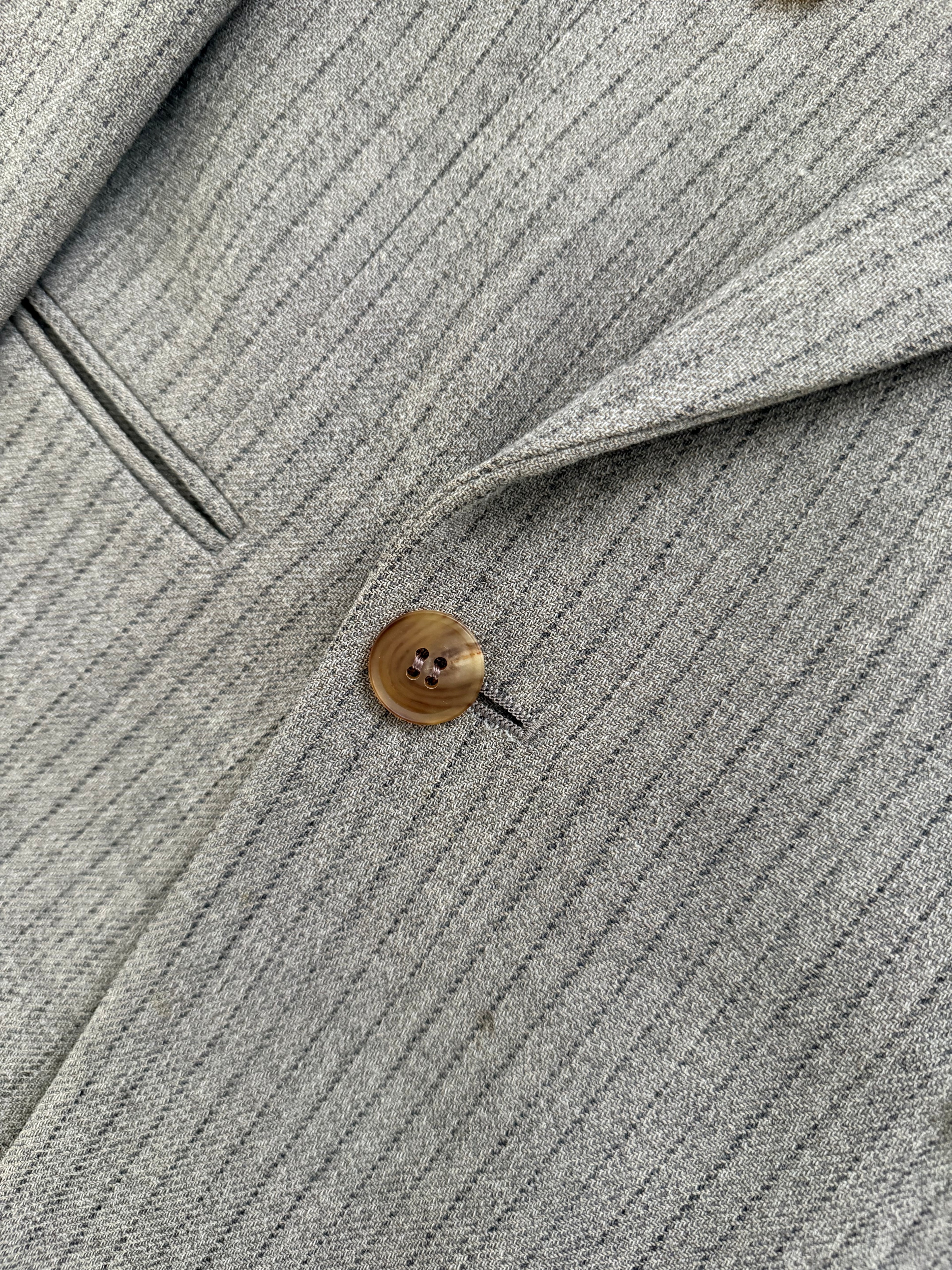 Basile 1980s Torello Viera Fabric Peaked Lapel Double Breasted Pleated Wool Suit - Size M Jacket / 31" Waist