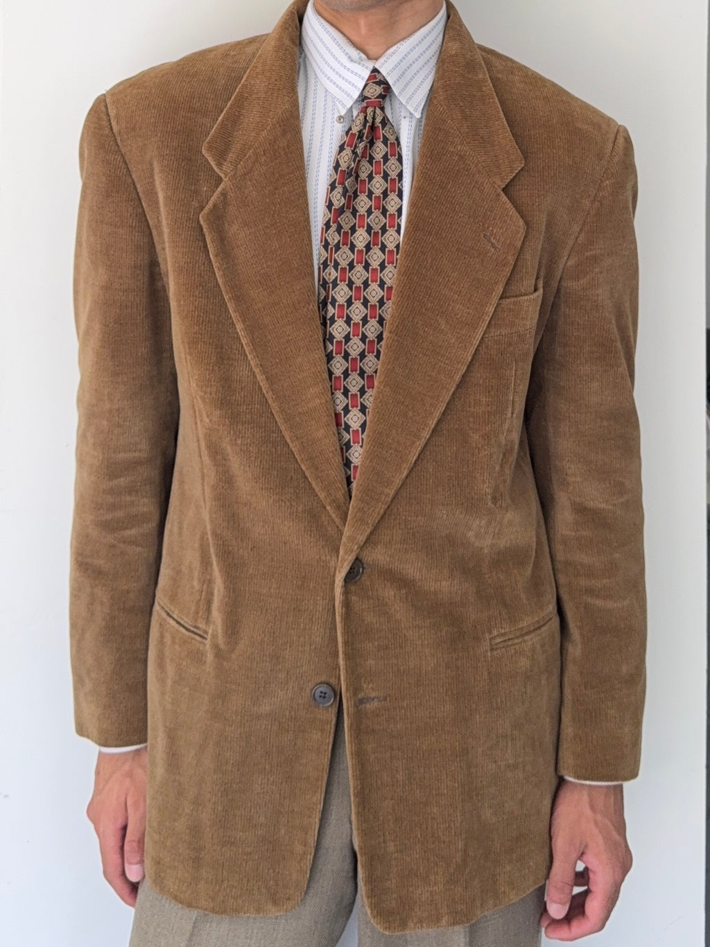 Giorgio Armani 1980s Corduroy Honey Brown Sports Jacket Blazer - Size M