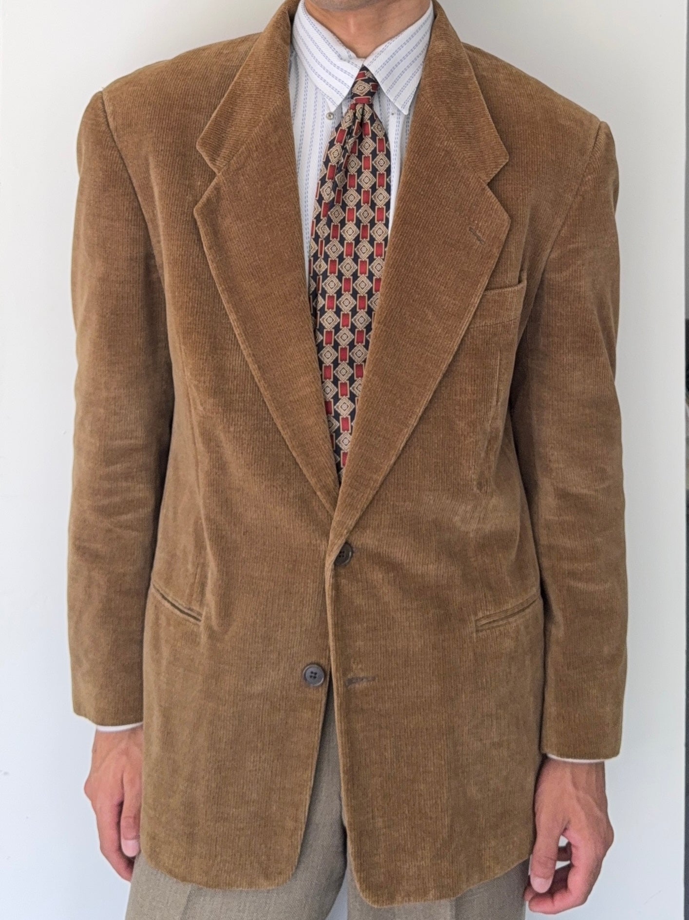 Giorgio Armani 1980s Corduroy Honey Brown Sports Jacket Blazer - Size M