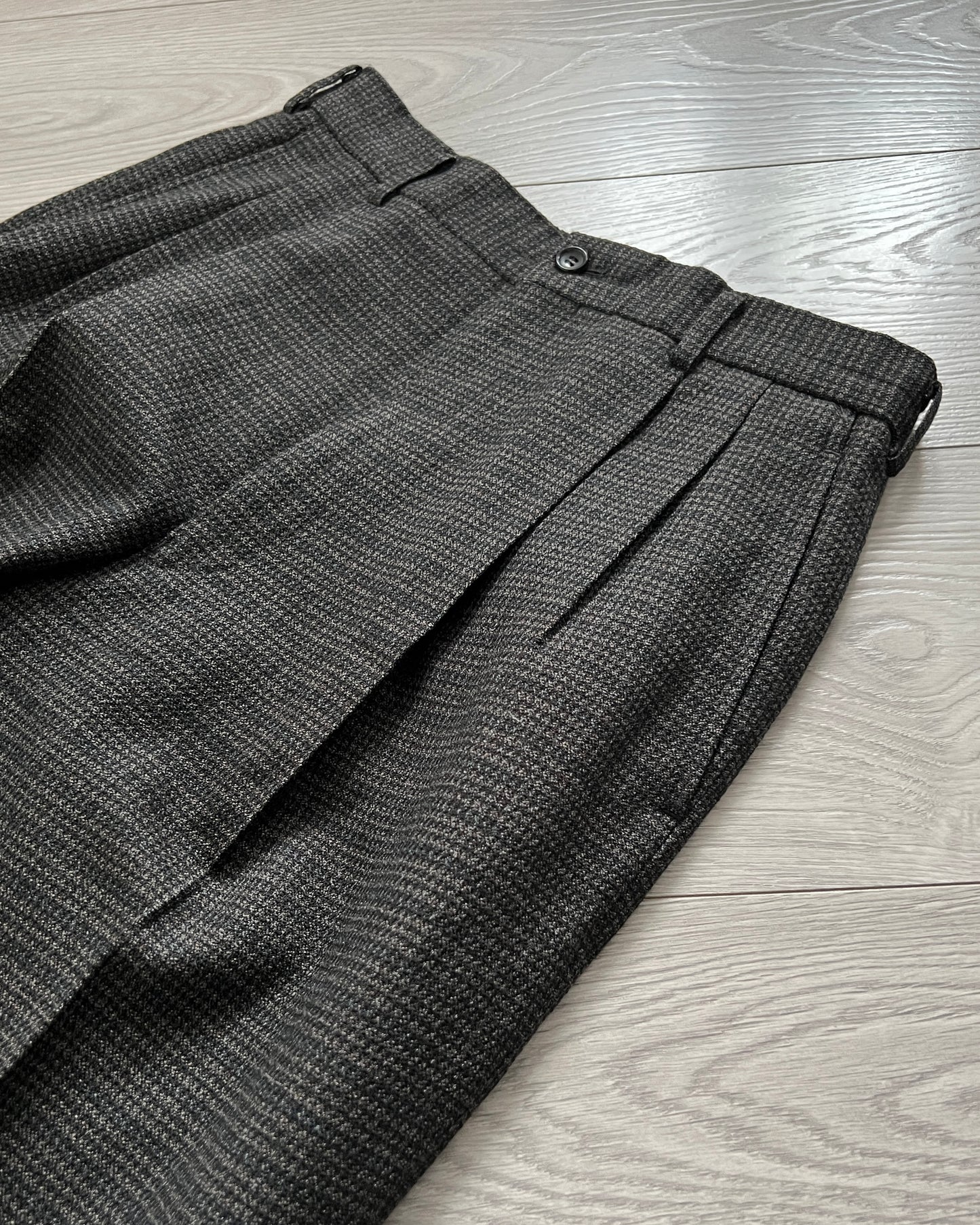 Comme Des Garcons Homme AW1997 Wool Tweed Pleated Suit - Size M Jacket / 30" Waist