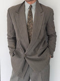 Emporio Armani 1990s Double Breasted Peaked Lapel Textured Jacket - Size S