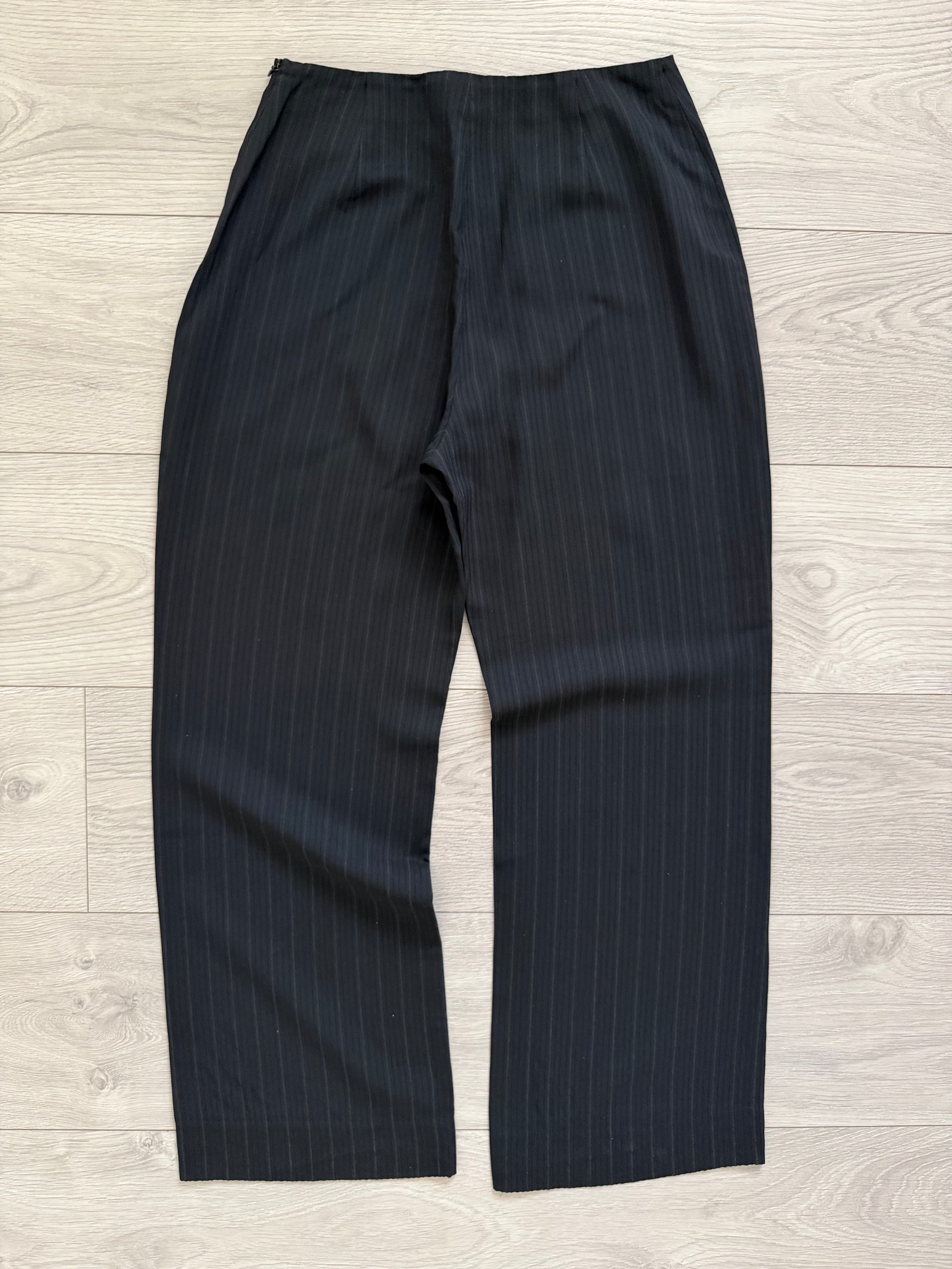 Womens Emporio Armani 1990s Peaked Lapel Double Breasted Wool Suit - Size M Jacket / 26" Waist