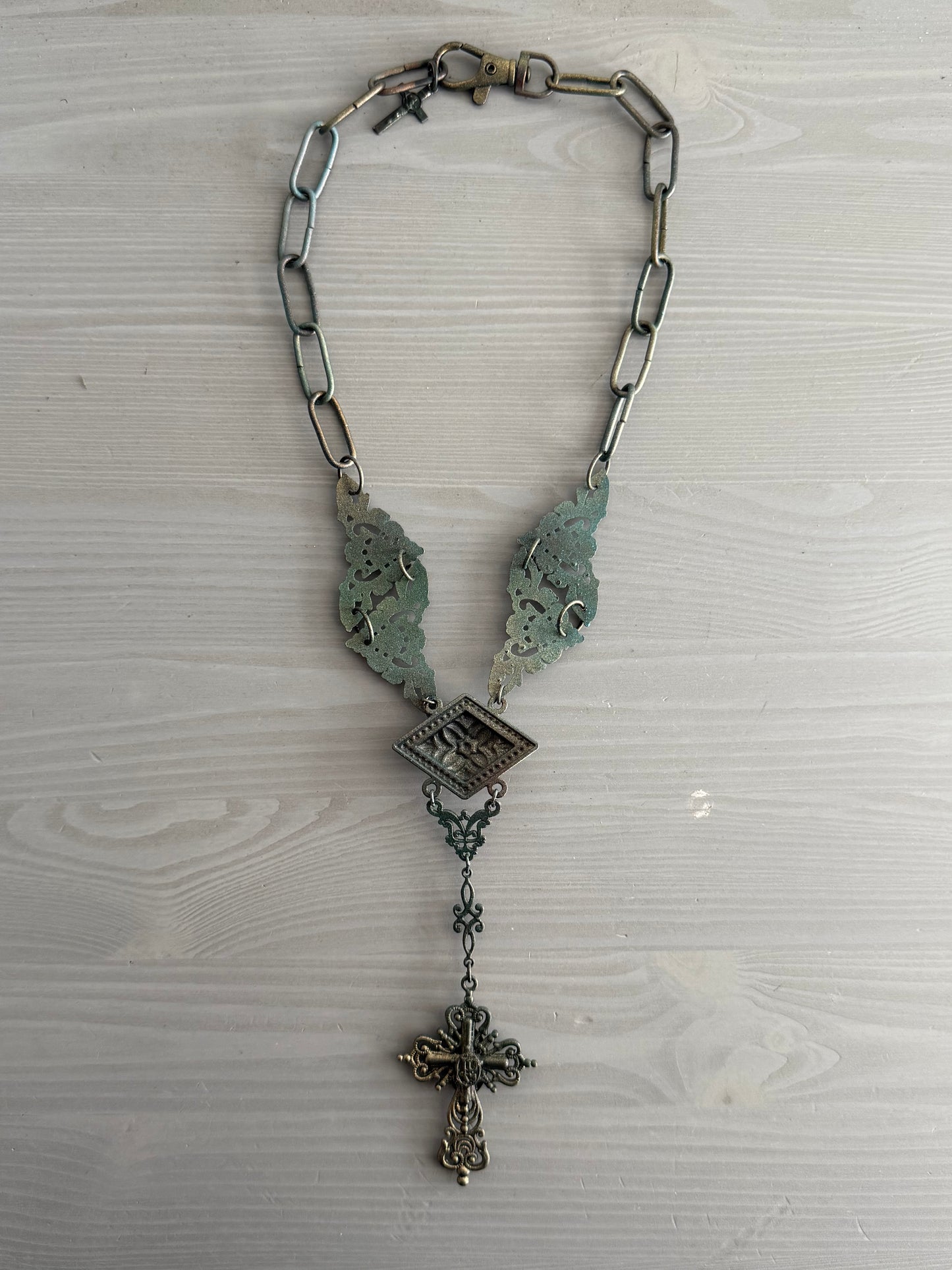 Vintage Cross Mary Necklace