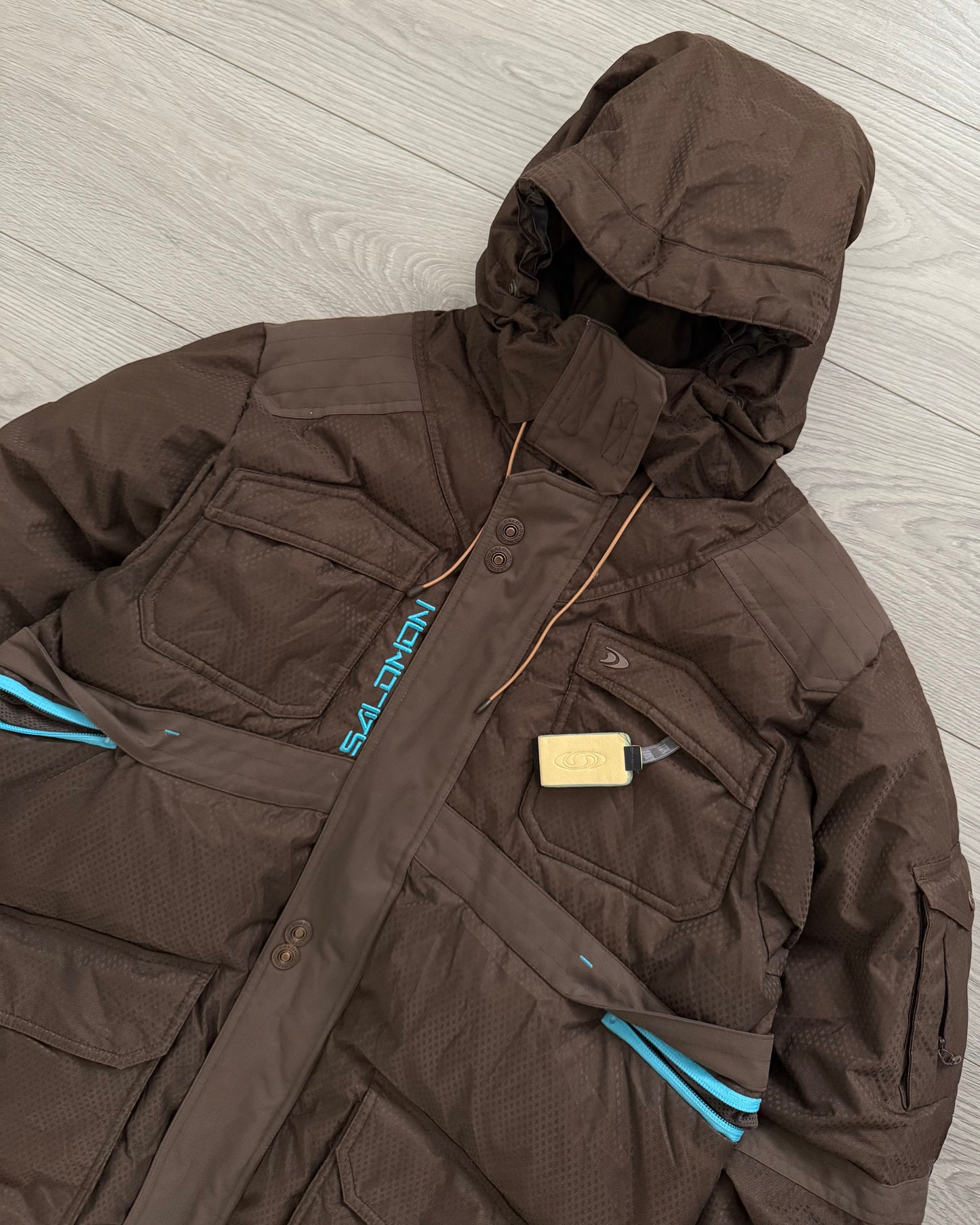 Salomon FW2007 Brown Down Filled Technical Puffer Parka - Size M