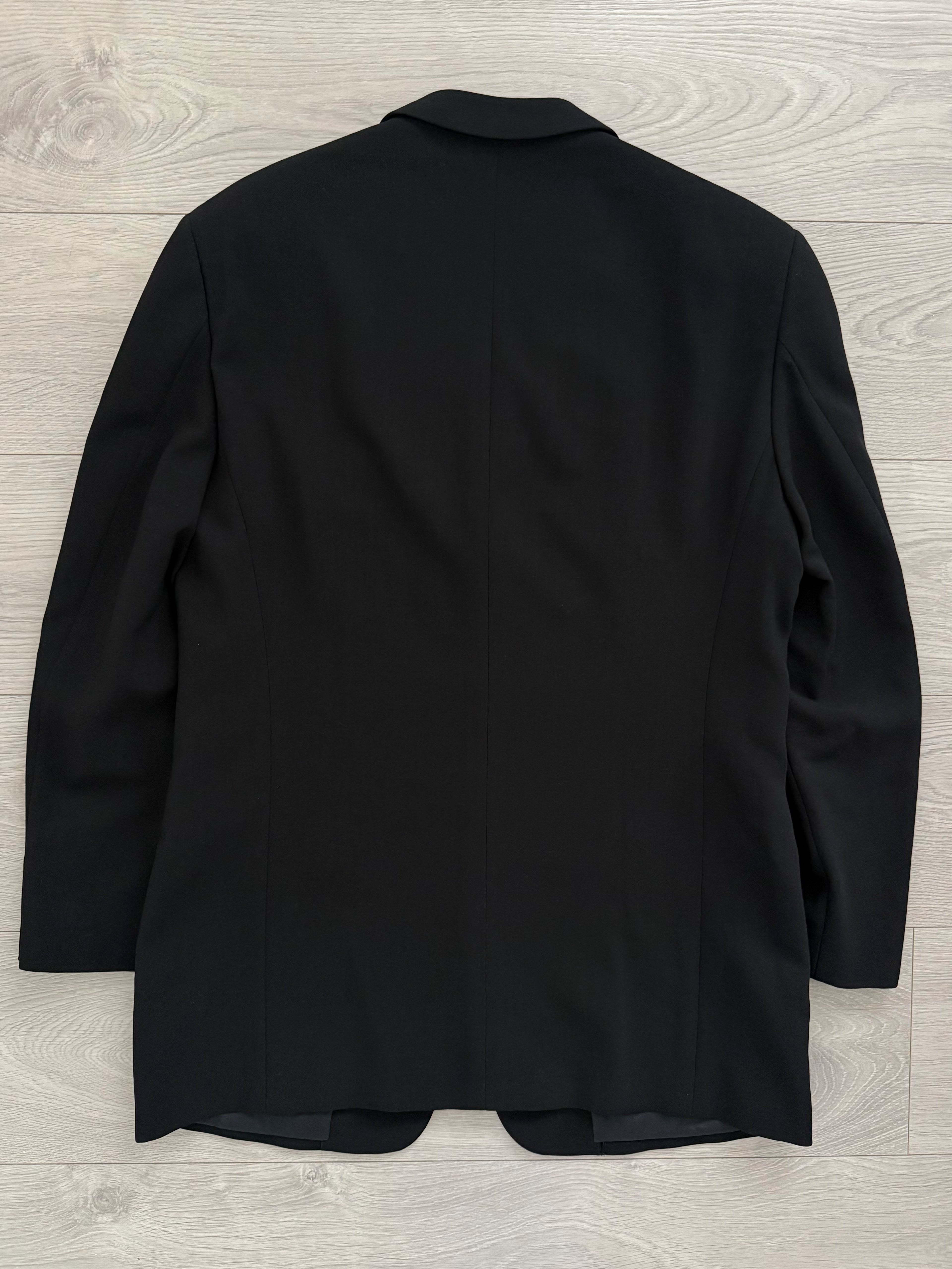 Armani 1990s 3B Black Pleated Wool Suit - Size L Jacket / 33" Waist