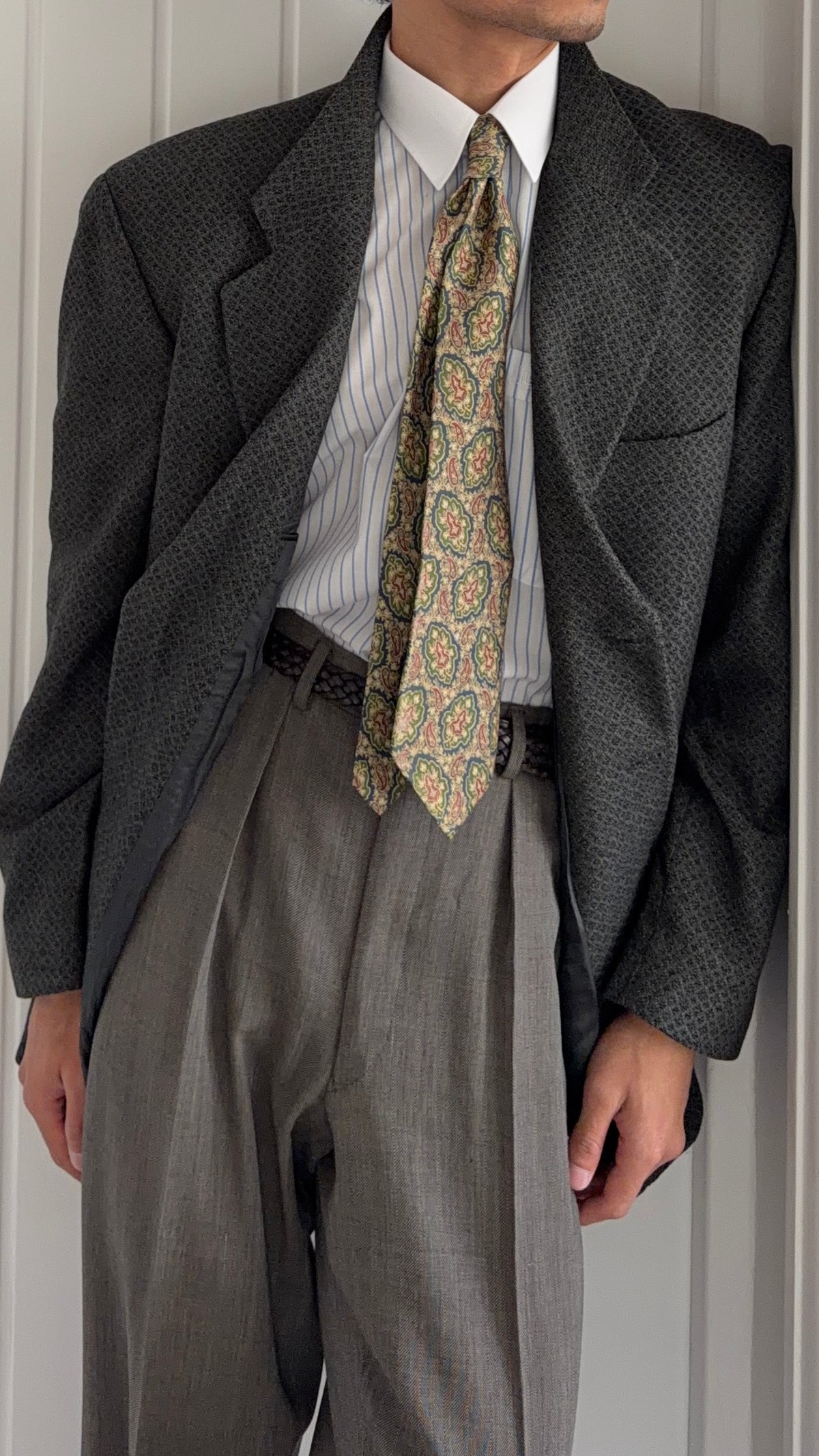 Giorgio Armani Mani 1980s 3B Textured Wool Sport Jacket Blazer - Size XXL