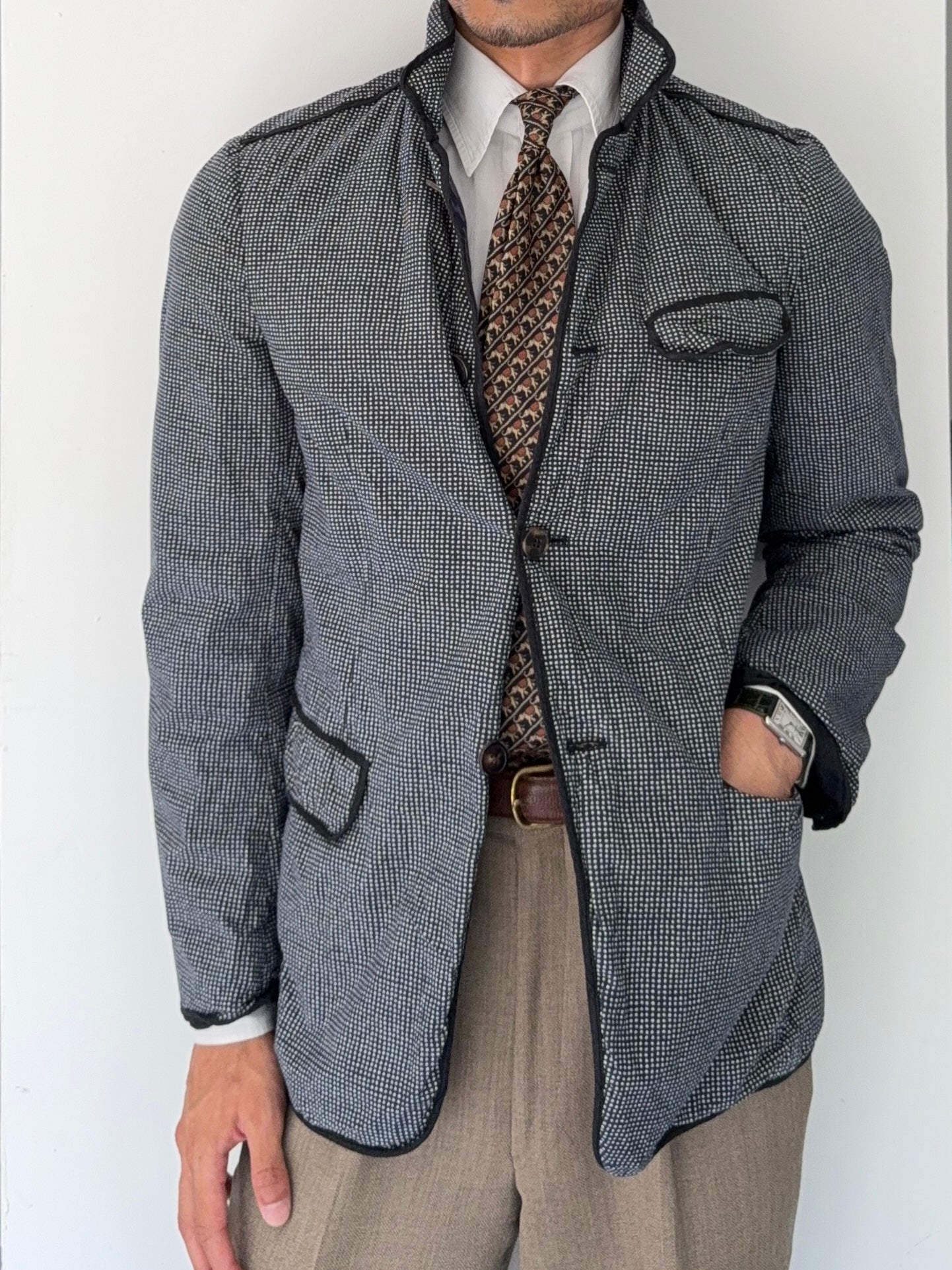DRIES VAN NOTEN ノーカラージャケット シルバー系 Dries Van Noten – NDWC0 Shop