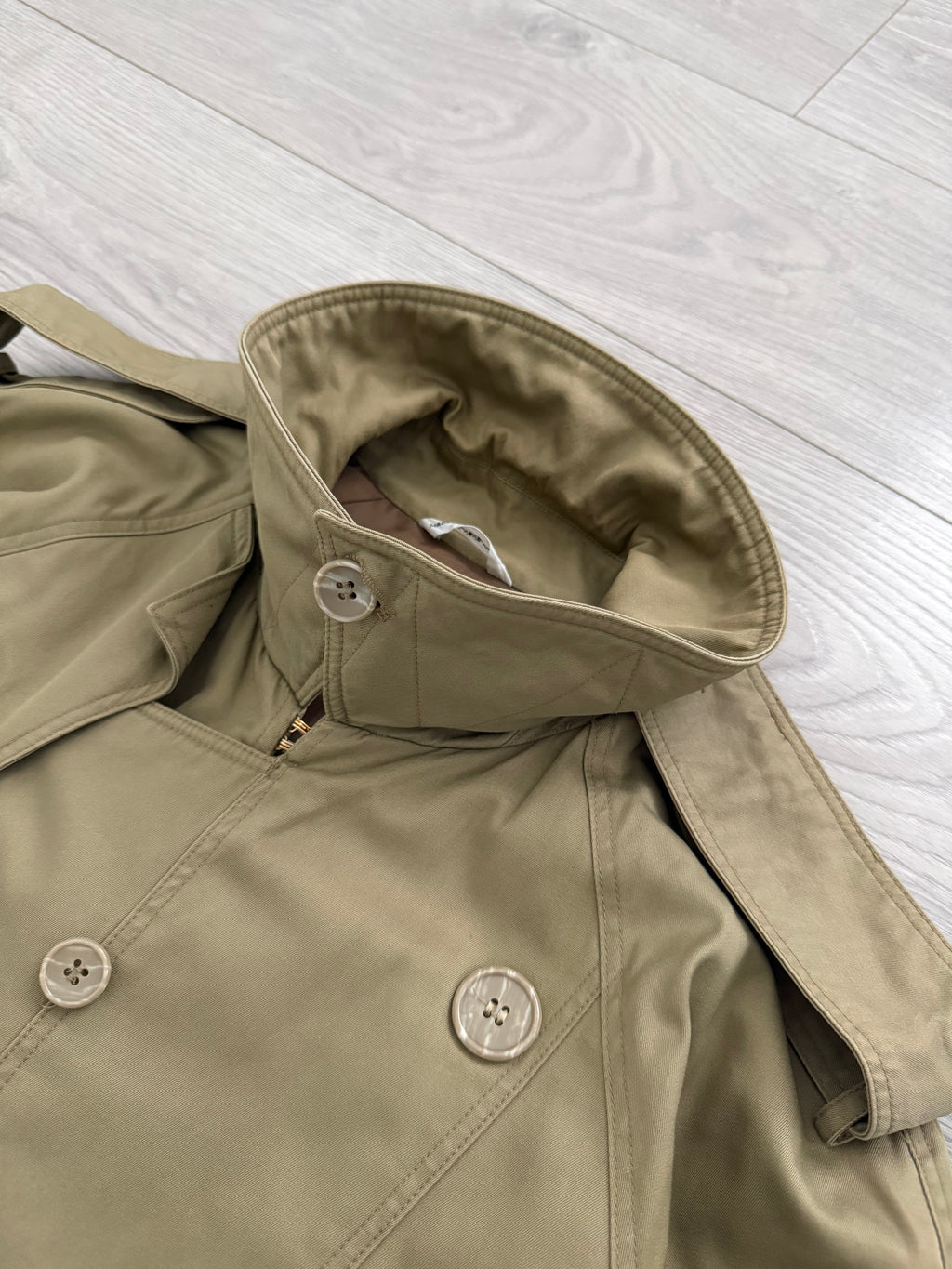 Giorgio Armani Mainline 1980s Military Trench Coat - Size L