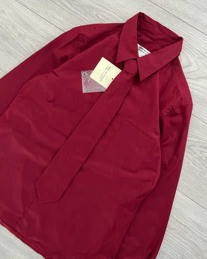 Comme Des Garcons Vintage Burgundy Shirt & Tie - Size S