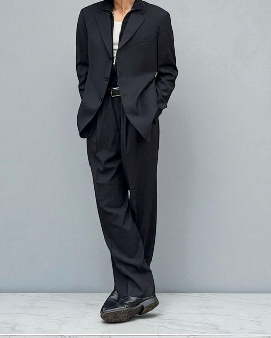 Giorgio Armani 1990s 3B Pleated Wool Suit - Size XL Jacket / 36" Waist