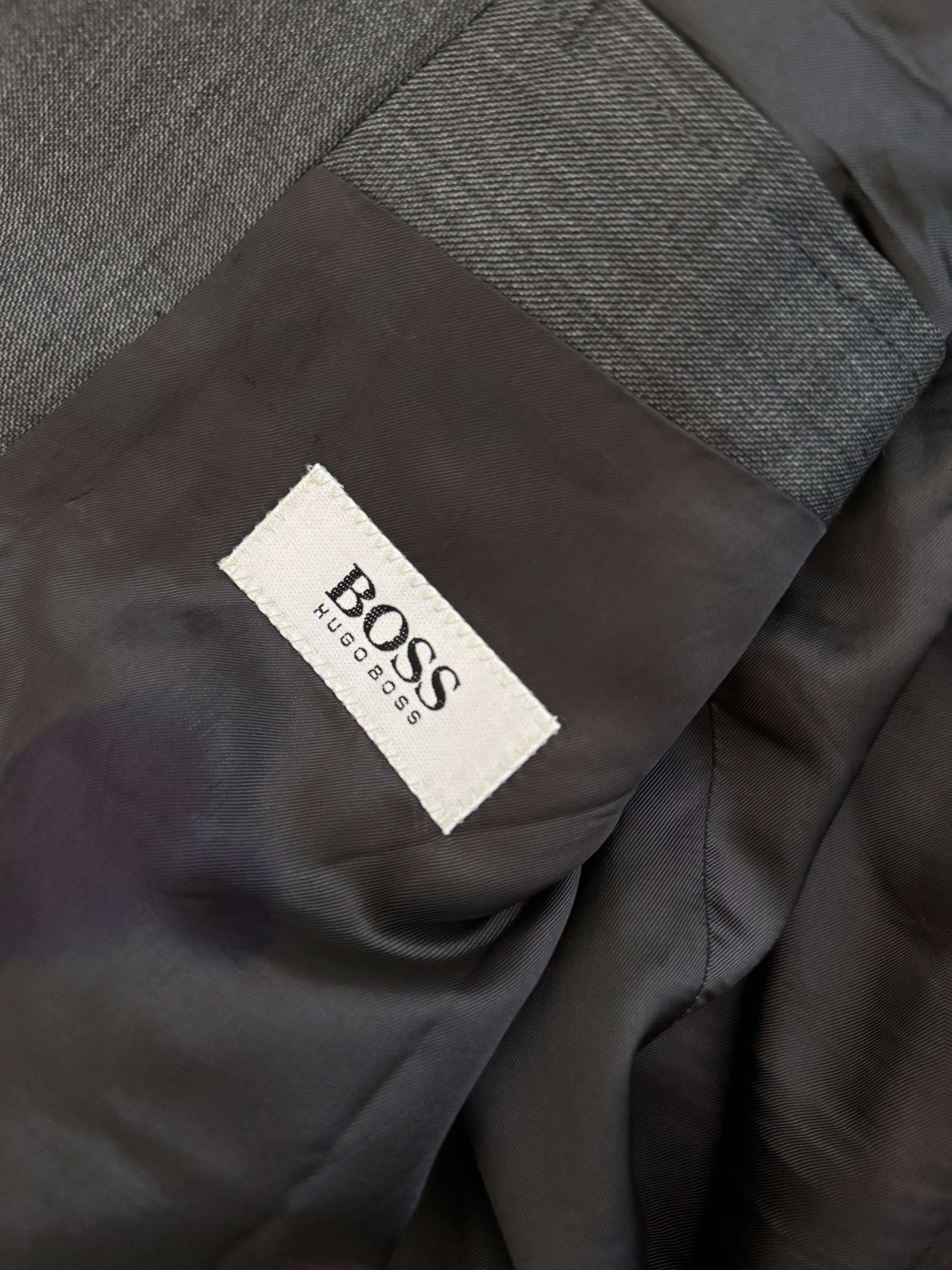 Hugo Boss 1980s 'Bassini Chicago' Peaked Lapel Double Breasted Pleated Wool Cashmere Suit - Size S Jacket / 30" Waist
