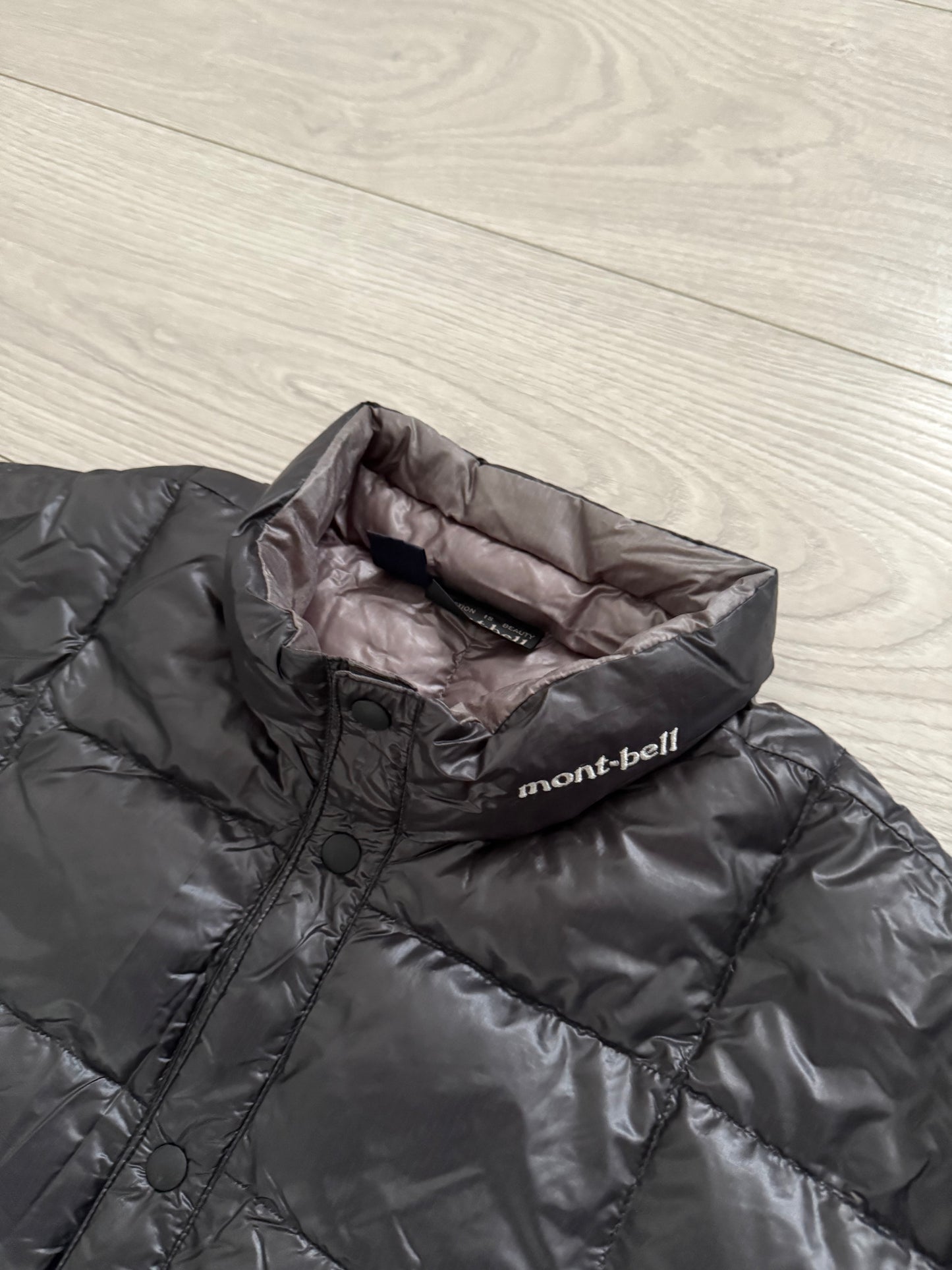 Montbell Snap Front Square Stitch Down Puffer Jacket - Size M
