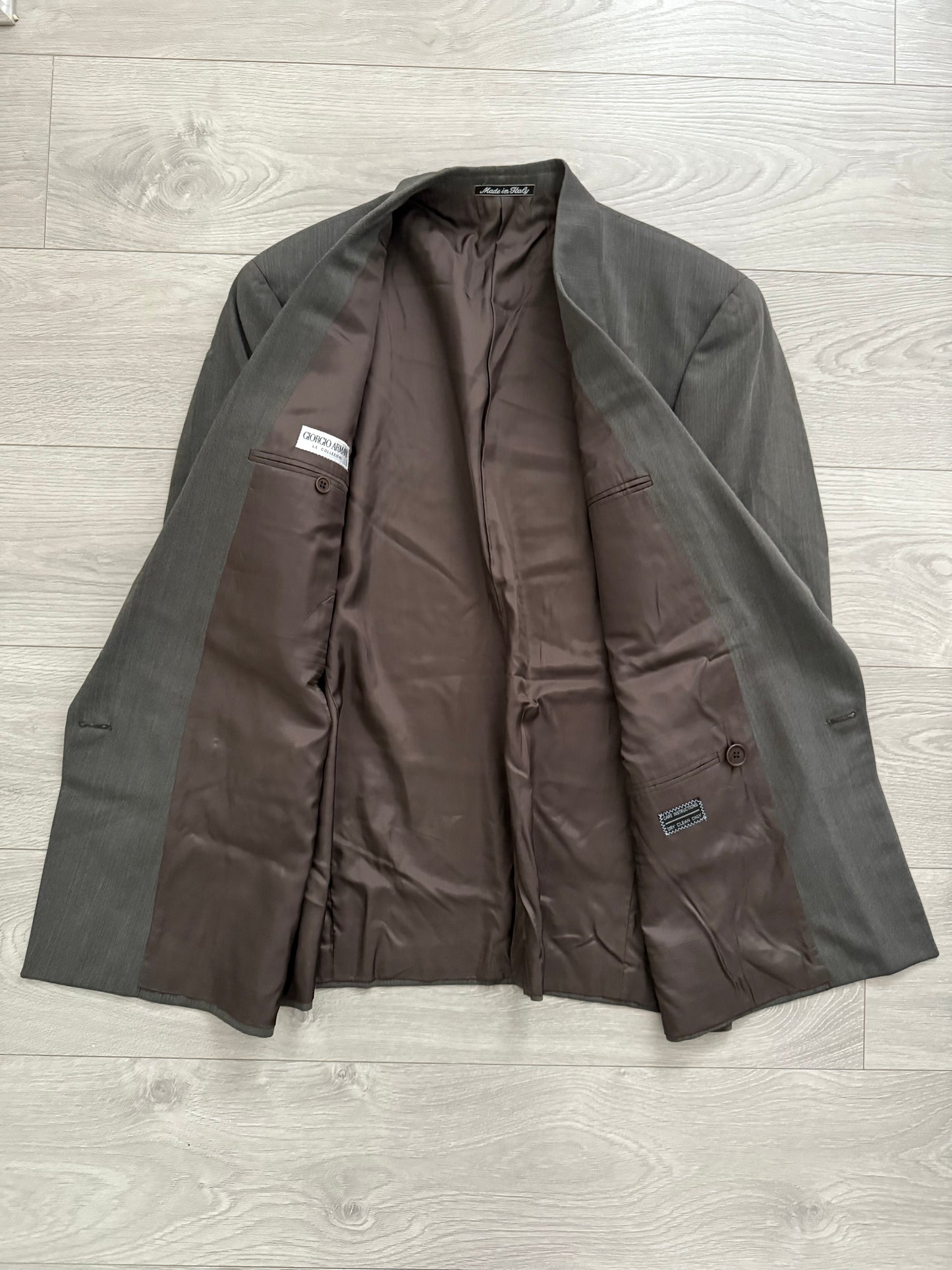 Giorgio Armani 1990s Double Breasted Triple Pleat Wool Suit - Size M Jacket / 32" Waist