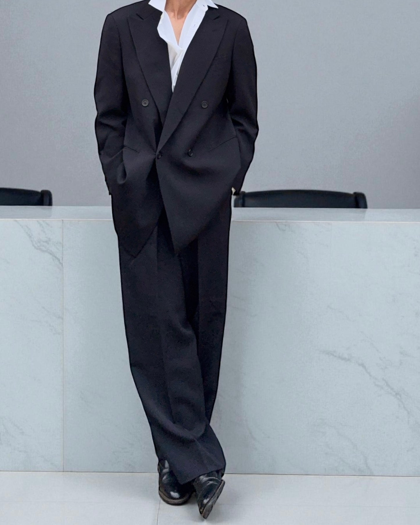 Giorgio Armani 1990s Double-Breasted Wool Suit - Size XL Jacket / 38" Waist