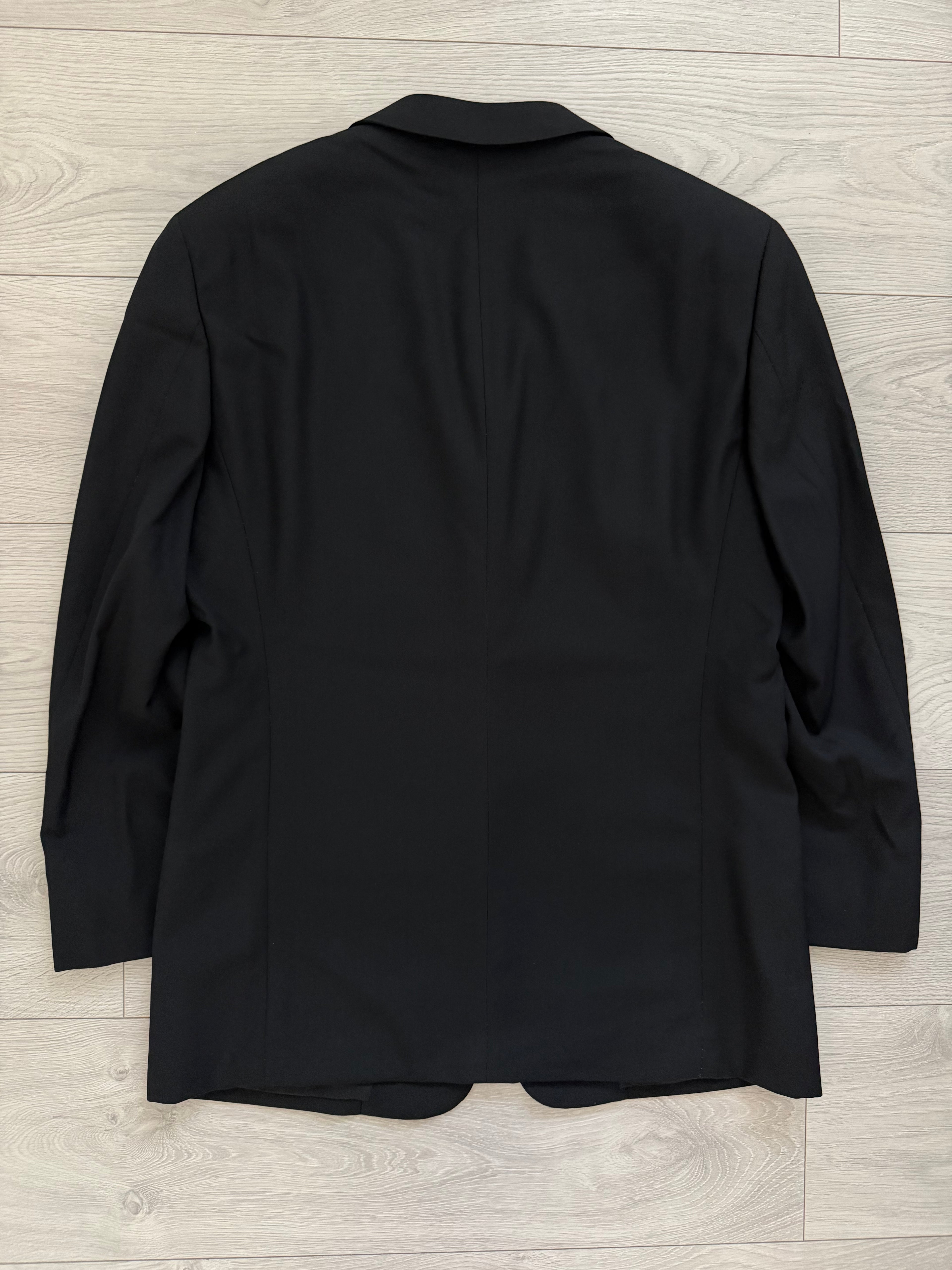 Armani 1990s 3B Wool Pleated Black Suit - Size S Jacket / 28" Waist