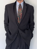 Armani 1990s 3B Draped Woven Wool Pleated Suit - Size L Jacket / 34" Waist