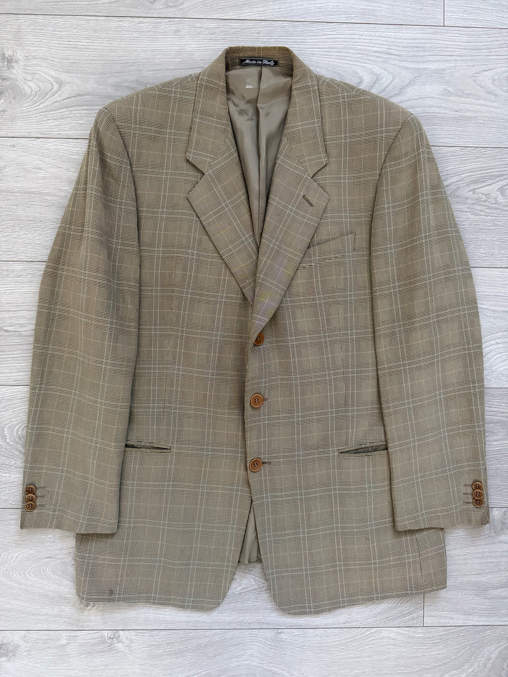 Giorgio Armani 1980s 3B Check Wool Sports Jacket Blazer - Size XL
