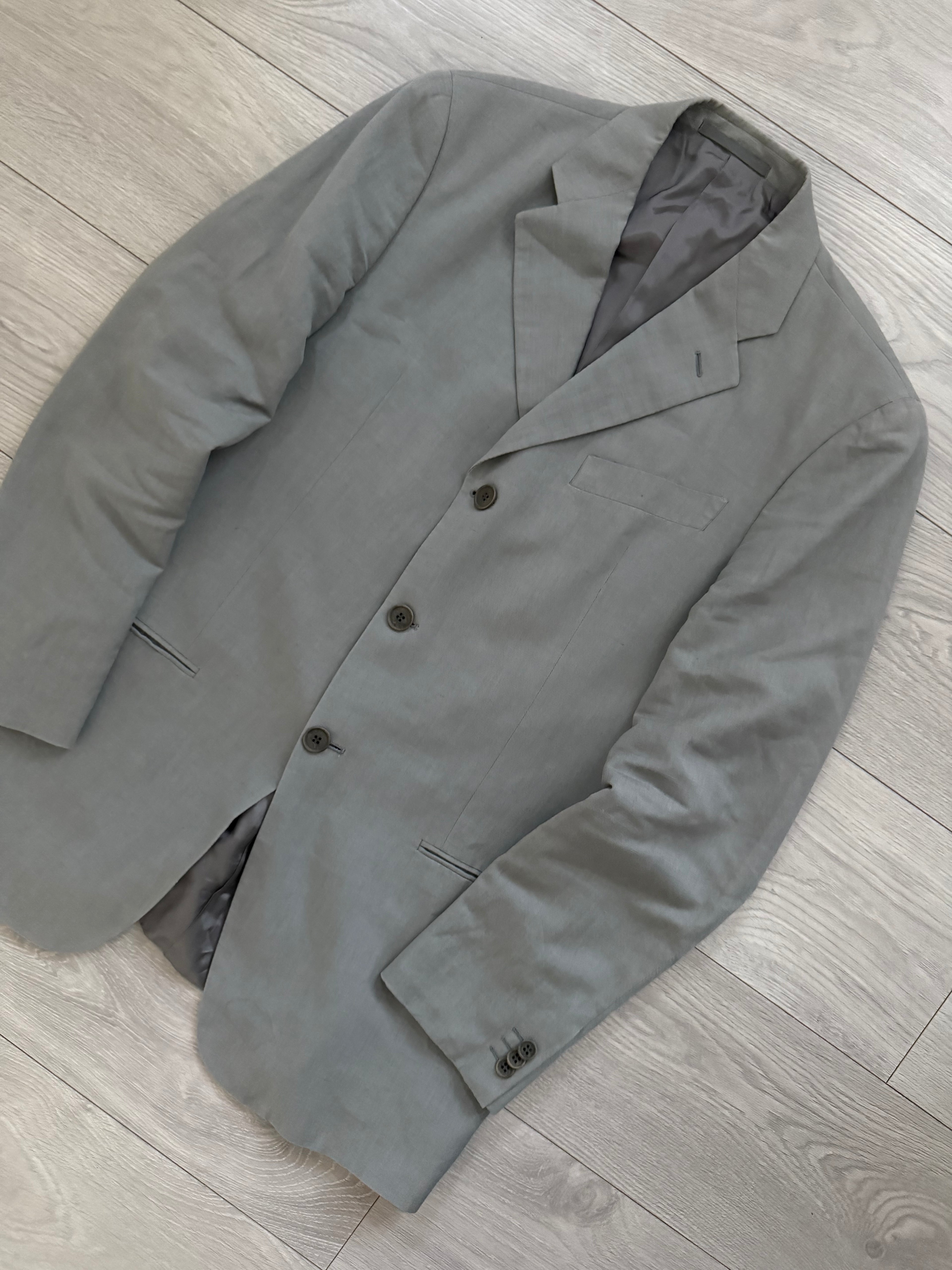 Giorgio Armani 1980s 3B Linen Blend Suit Grey - Size L Jacket / 32" Waist