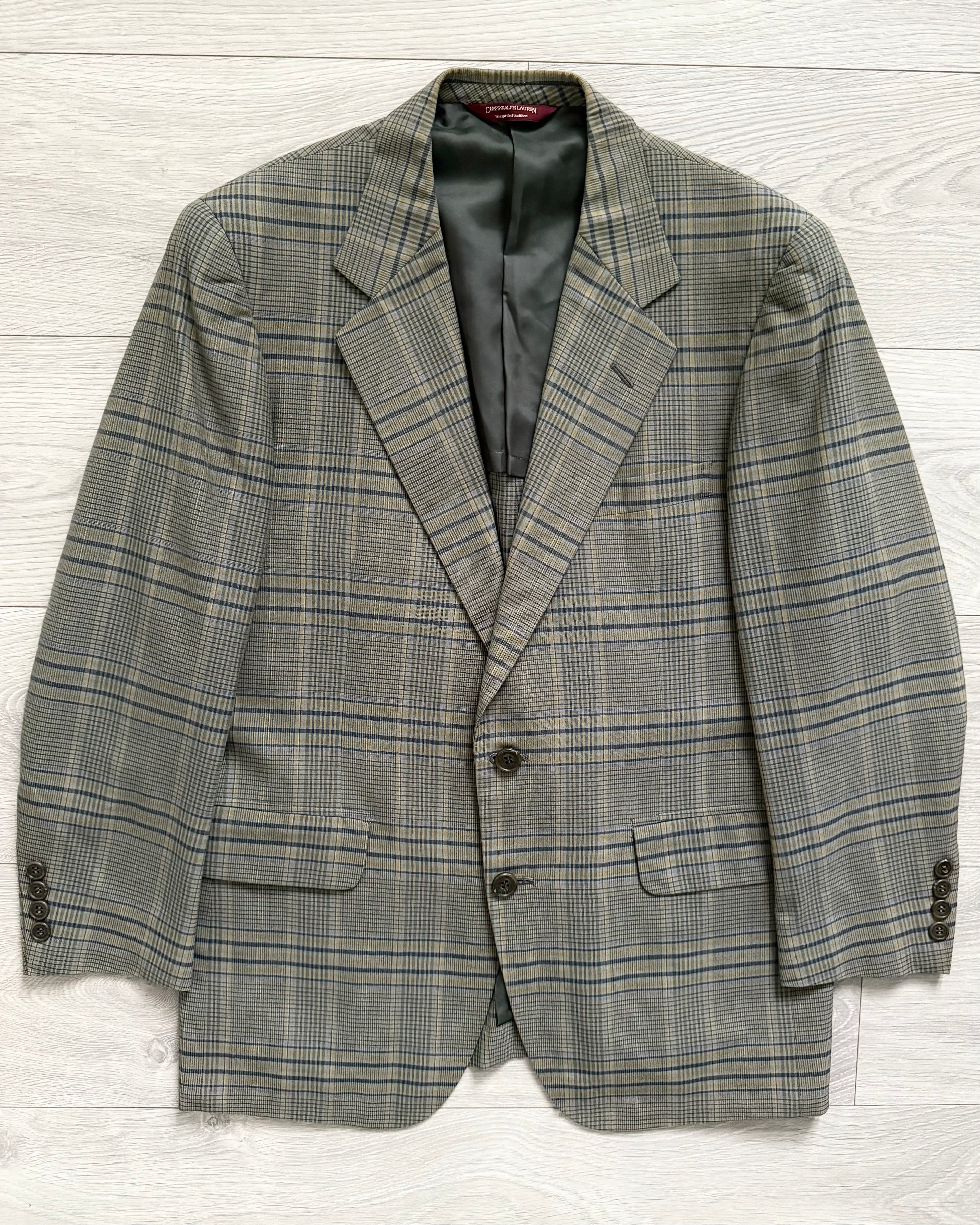 Chaps Ralph Lauren 1990s Checkered Cotton Sports Jacket - Size S