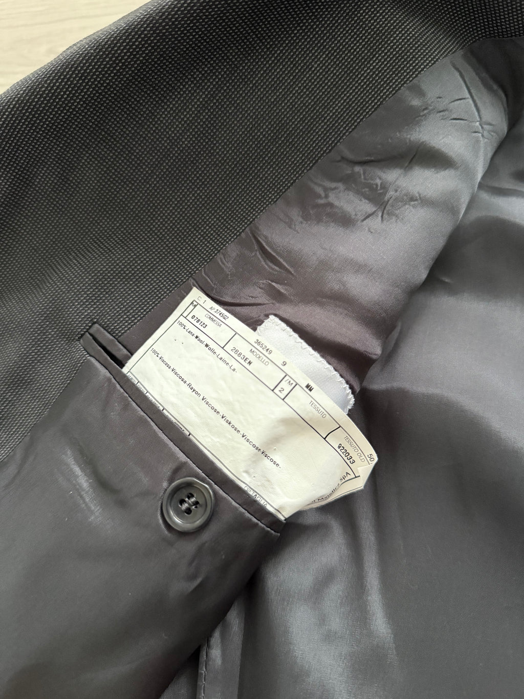 Armani 1990s 3B Charcoal Grey Pleated Wool Suit - Size L Jacket / 34" Waist