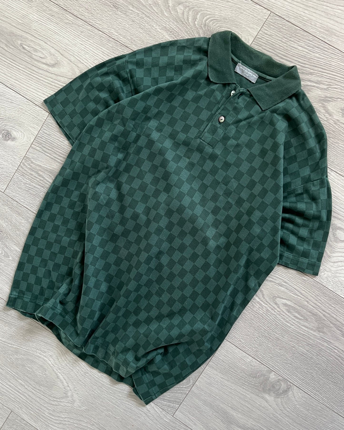 Comme Des Garcons Homme 1990s 'LV Damier' Imitation Polo Shirt - Size M