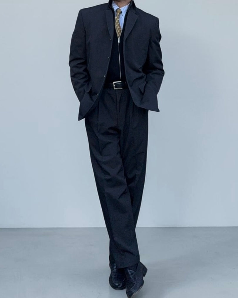Comme Des Garcons Homme 1998 4B Charcoal Grey Pleated Wool Suit - Size M Jacket / 30" Waist