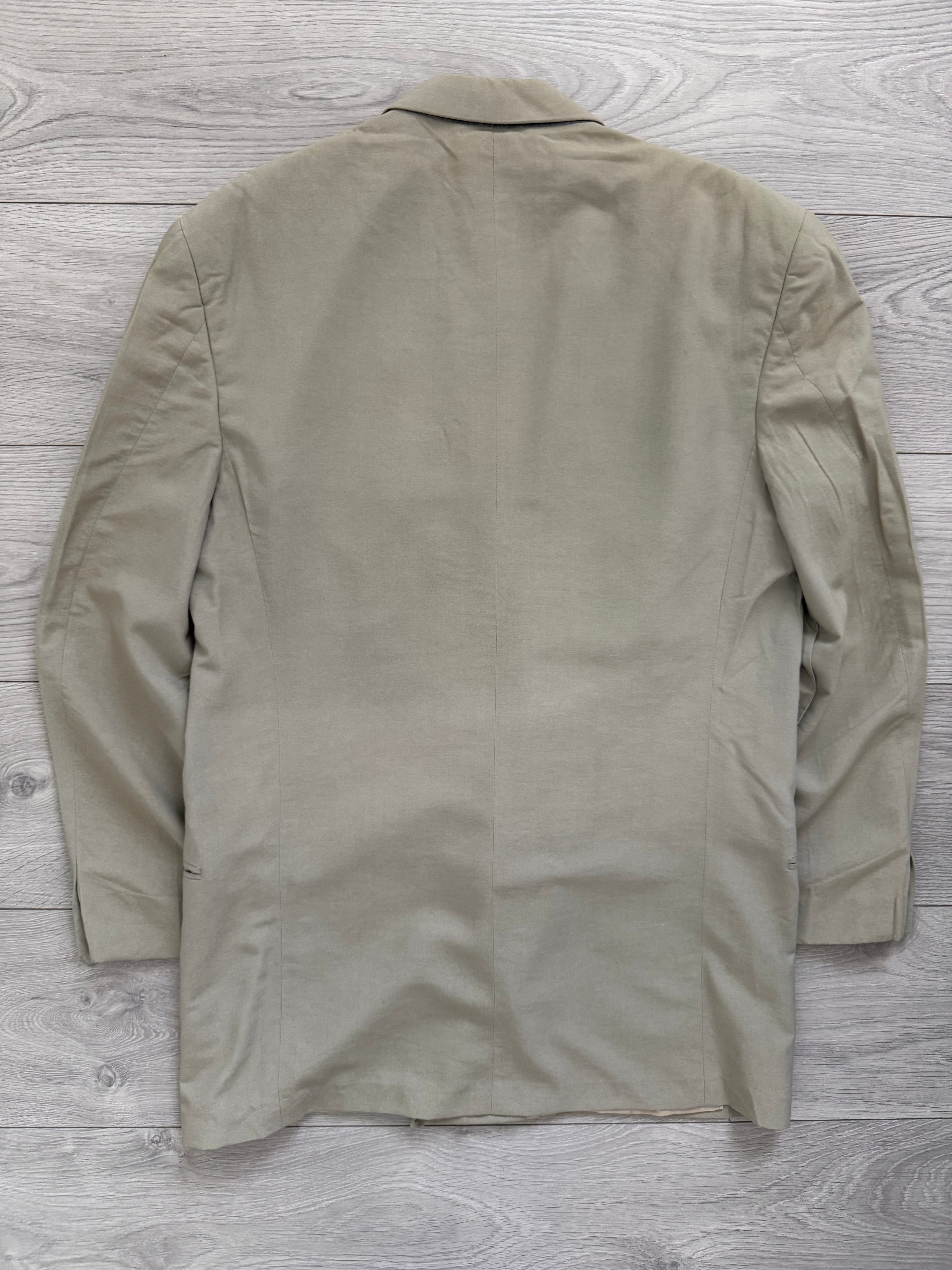 Emporio Armani 1990s Peaked Lapel Double Breasted Taupe Grey Sports Jacket Blazer - Size L