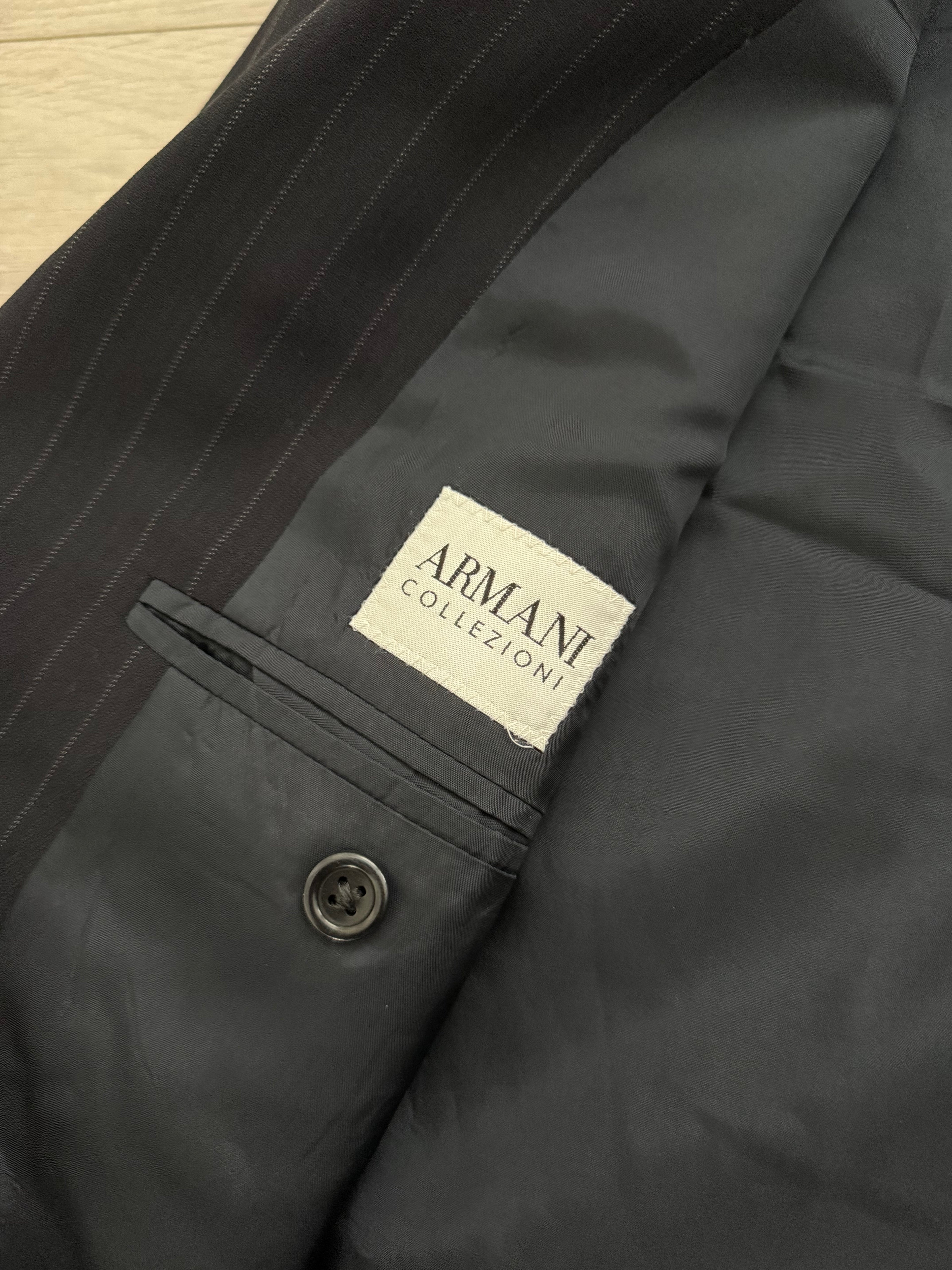 Armani 1990s Striped Wool Pleated Suit - Size XL Jacket / 36" Waist