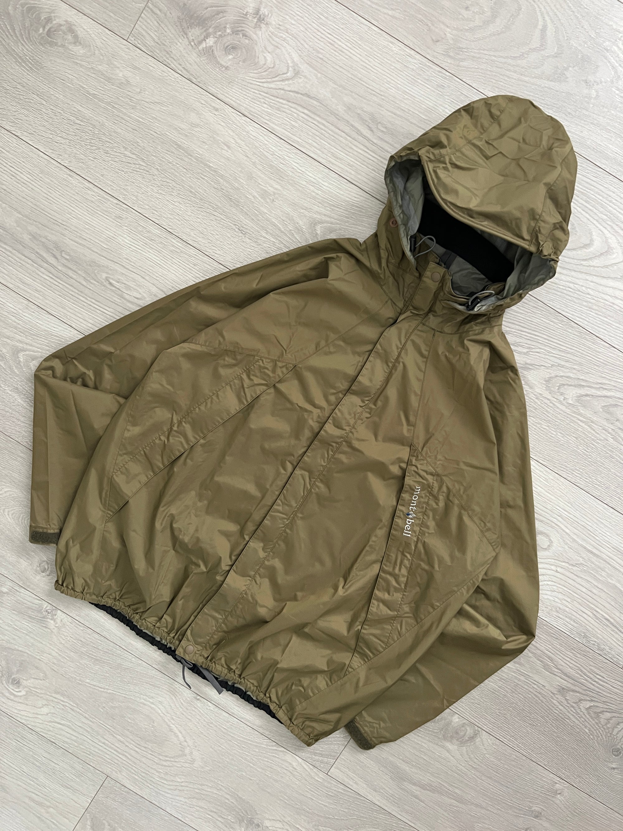 Montbell 00s Waterproof Rain Jacket Crocodile Green - Size M
