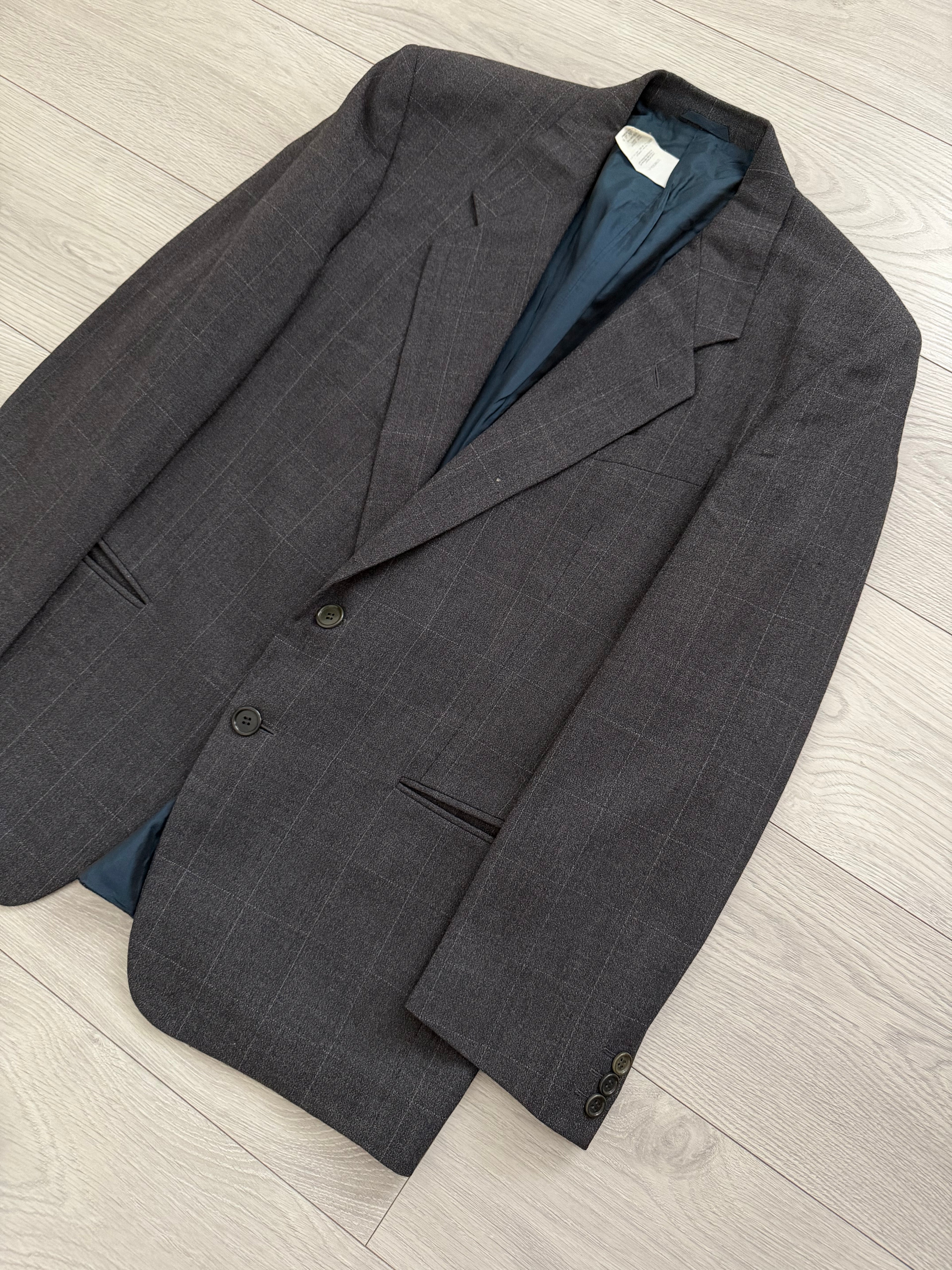 Giorgio Armani Black Label 1990s 2B Double-Pleated Suit Grey - Size L Jacket / 33" Waist