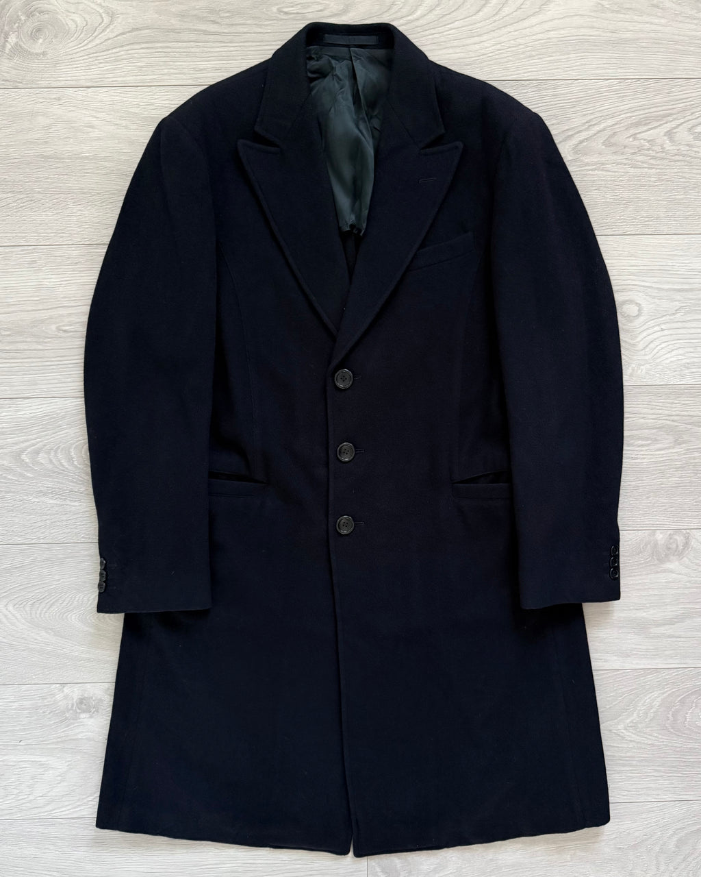 Armani 1990s Peaked Lapel Wool Coat - Size M