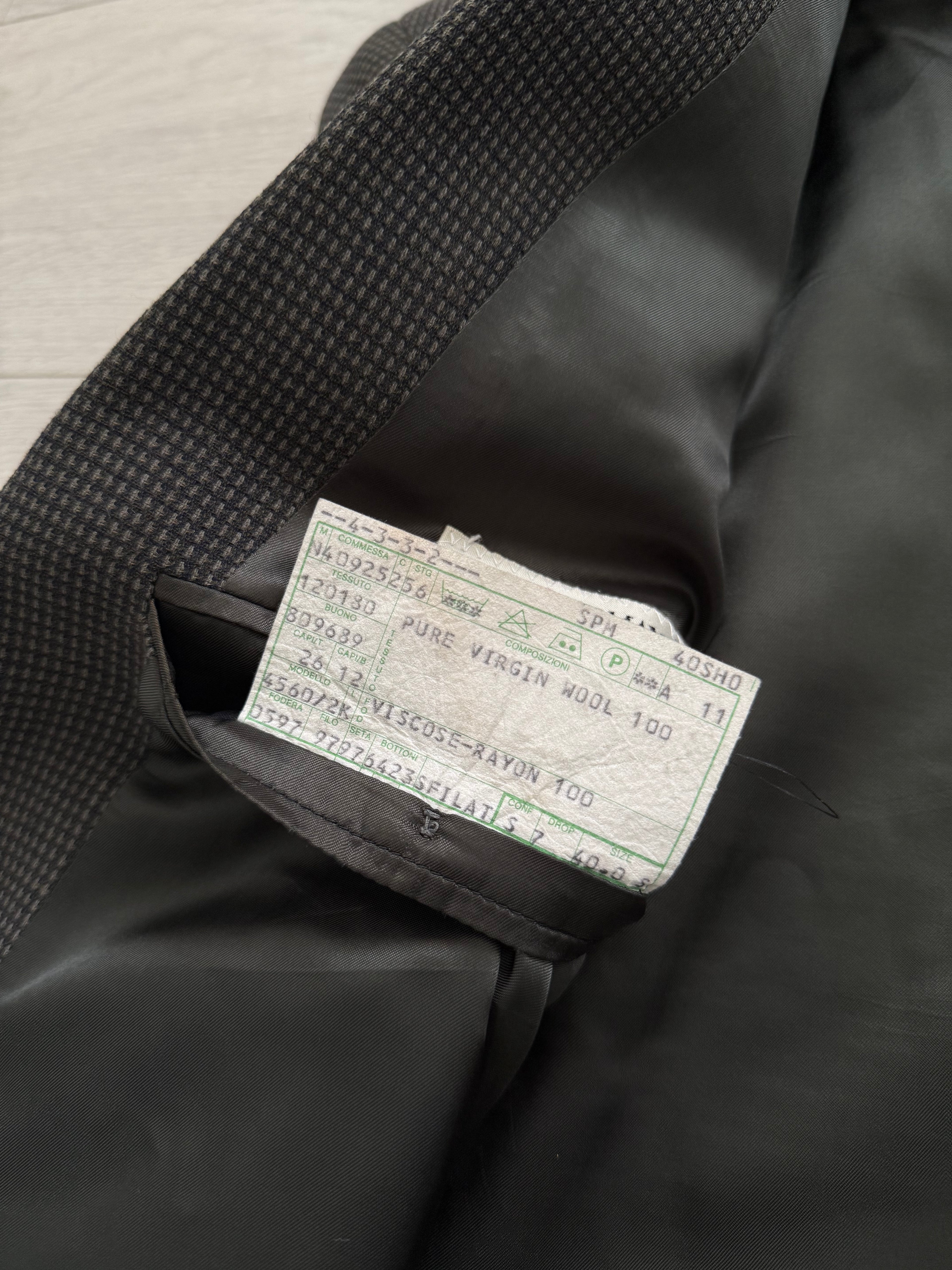 Giorgio Armani 1980s Double-Breasted Pleated Textured Wool Suit - Size L Jacket / 34" Waist