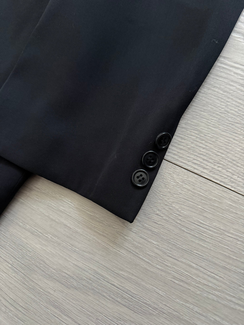Giorgio Armani Black Label Mainline 1990s Nehru Collar Draped Wool Pleated Suit - Size XXL Jacket / 38" Waist