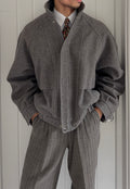 London Fog Vintage 1990s Wool Blouson Bomber Jacket - Size L