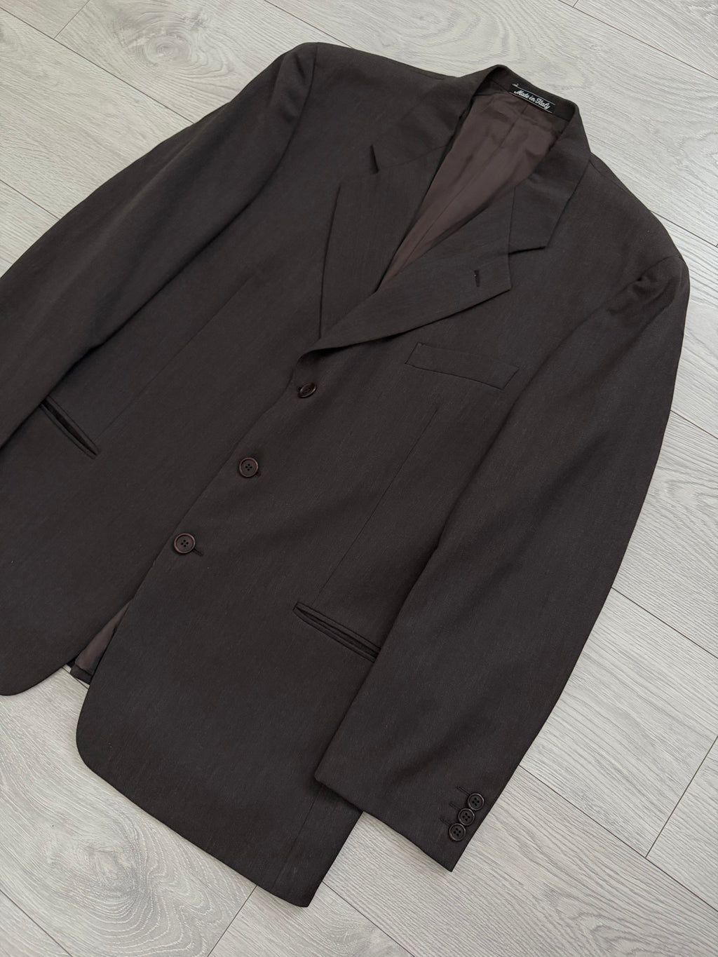 Giorgio Armani 1980s 3B Brown Double-Pleated Wool Suit - Size XL Jacket / 32" Waist