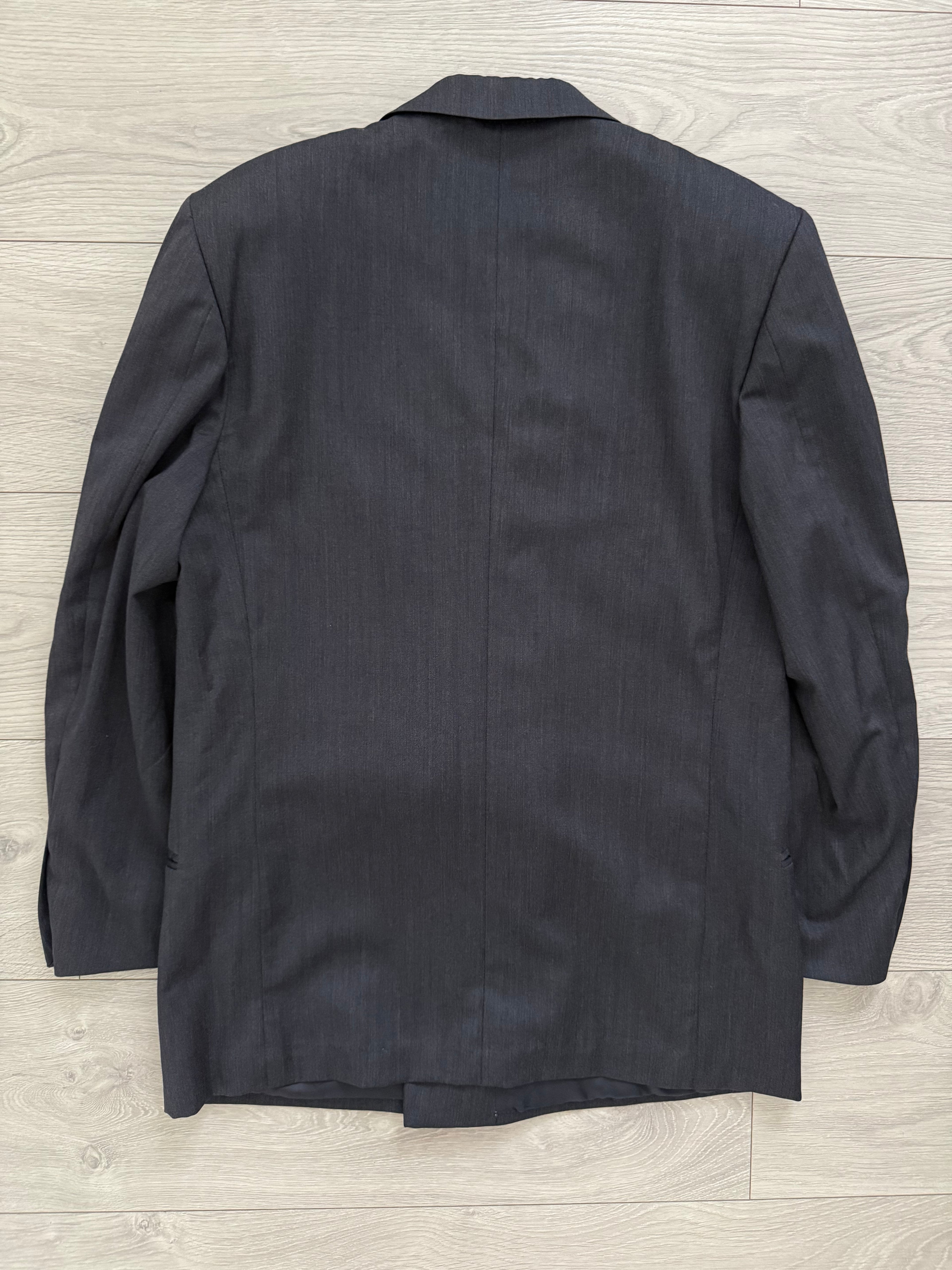 Missoni 1980s Peaked Lapel Double Breasted Pleated Wool Grey Suit - Size S Jacket / 32" Waist