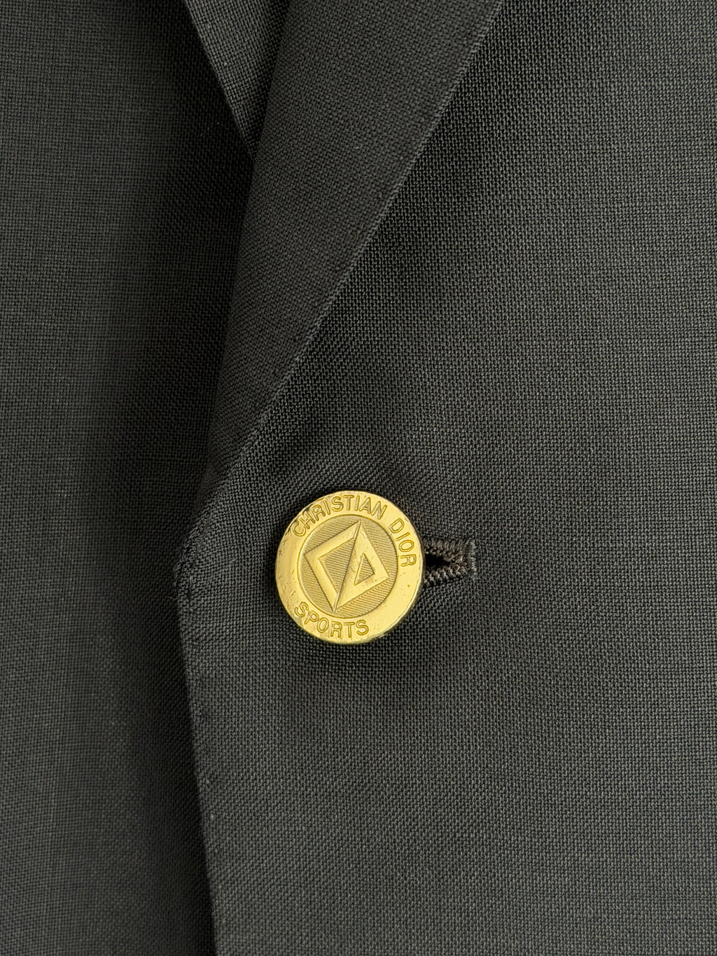 Dior 1980s 2B Metal Button Navy Wool Unlined Sport Jacket Blazer  - Size L