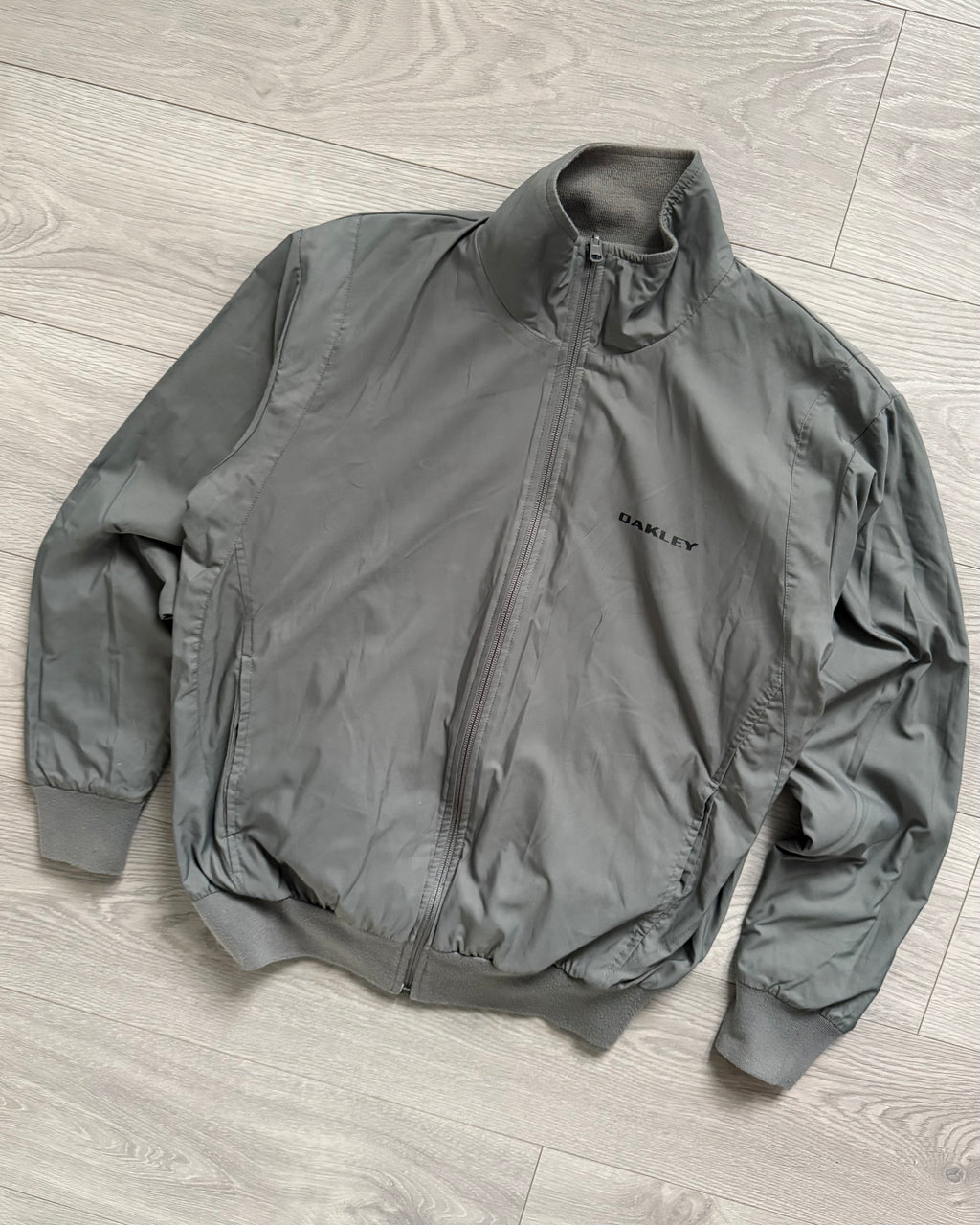 Oakley 00s Curve Panelled Reversible Fleece Nylon Jacket - Size M