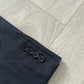 Armani Wool Pleated Blue Textured Suit - Size L Jacket / 34" Waist